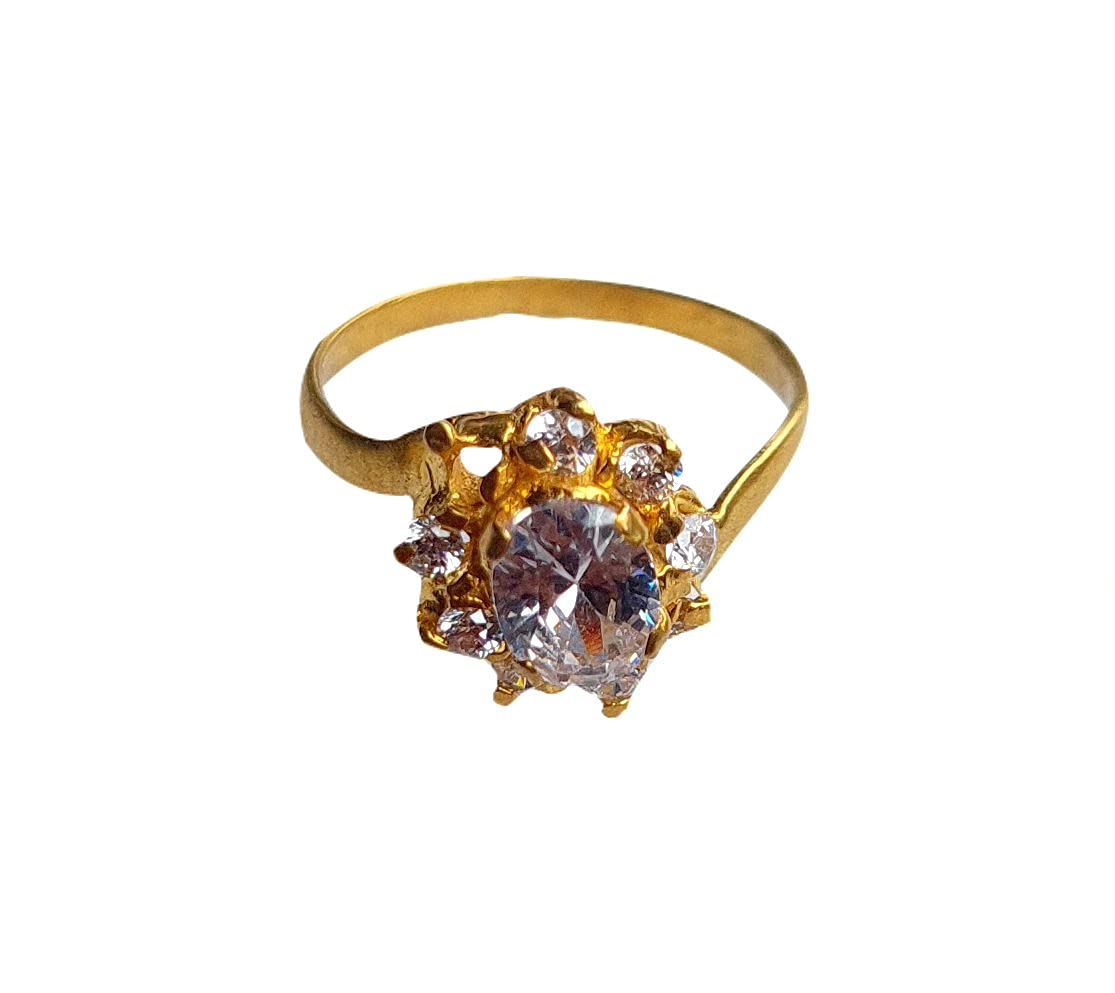 22K/18K Solid Gold Square Kids Ring - Certified Fine Gold Jewelry for Baby Boys & Girls, Infants - Perfect Gift for Birthdays, Christenings & Daily Wear - Size 1 Available in 22K and 18K Gold