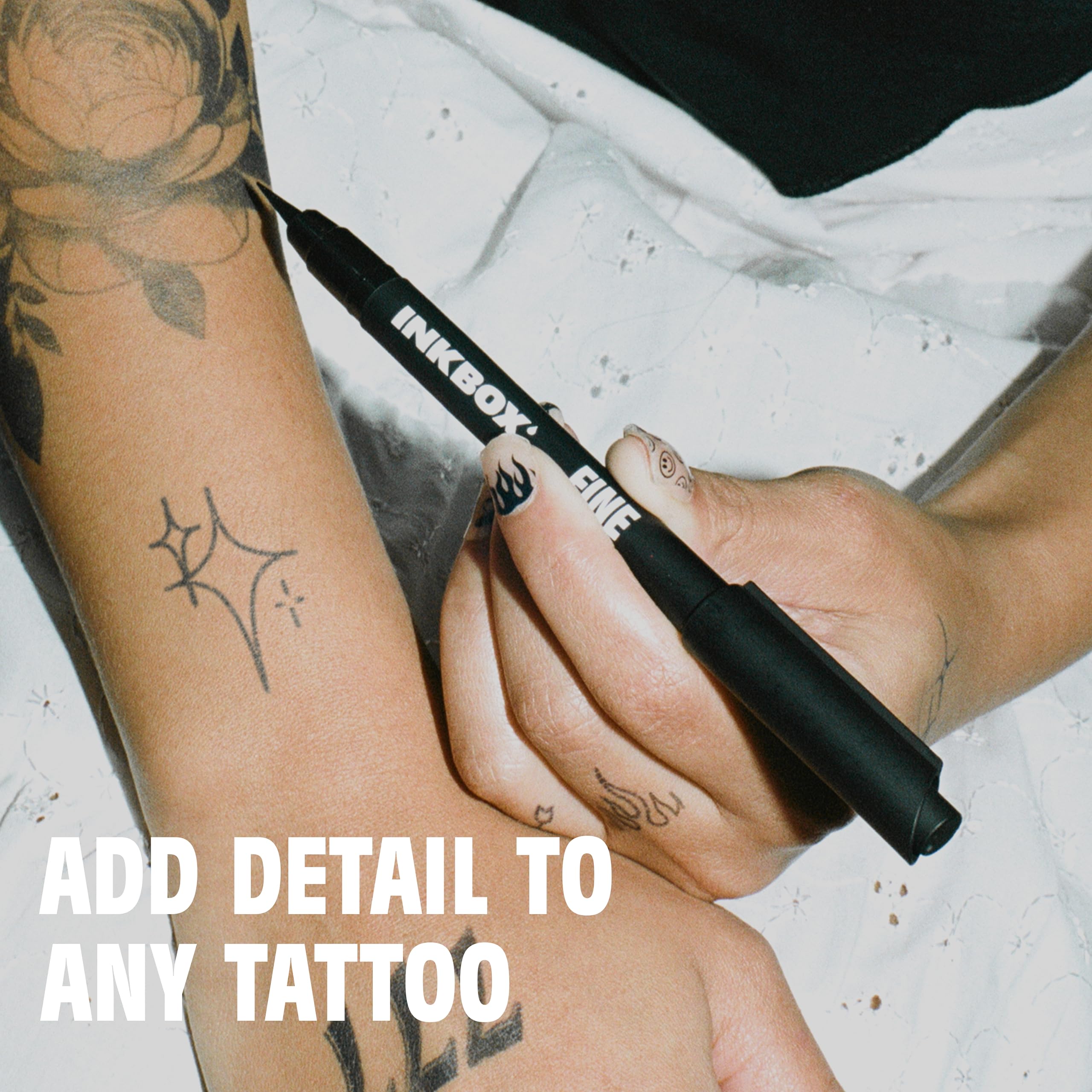 Inkbox Freehand Tattoo Marker - Fine Tip Temporary Tattoo Pen for All Skin Tones | Waterproof, Vegan & Cruelty-Free | Lasts 10 Days | Easy to Use for Beginners & Professionals | Perfect for Parties, Festivals & Self-Expression | 1 Count