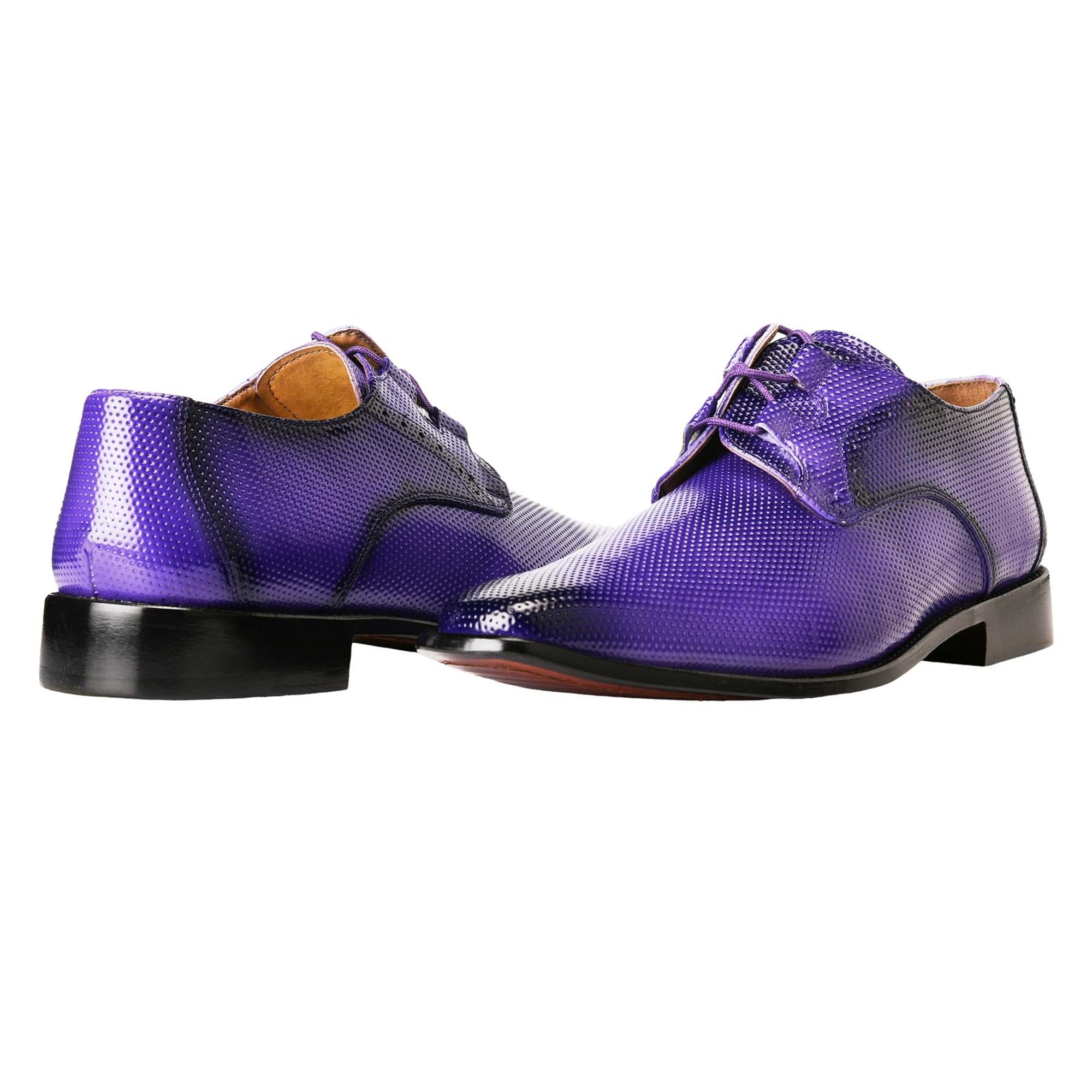 LIBERTYZENO Men's Genuine Leather Dress Shoes - Slip On & Lace Up Oxfords in Plain & Animal Print Purple | Formal & Prom Wear | Perfect for Easter Gifts, Weddings, Office & Special Occasions