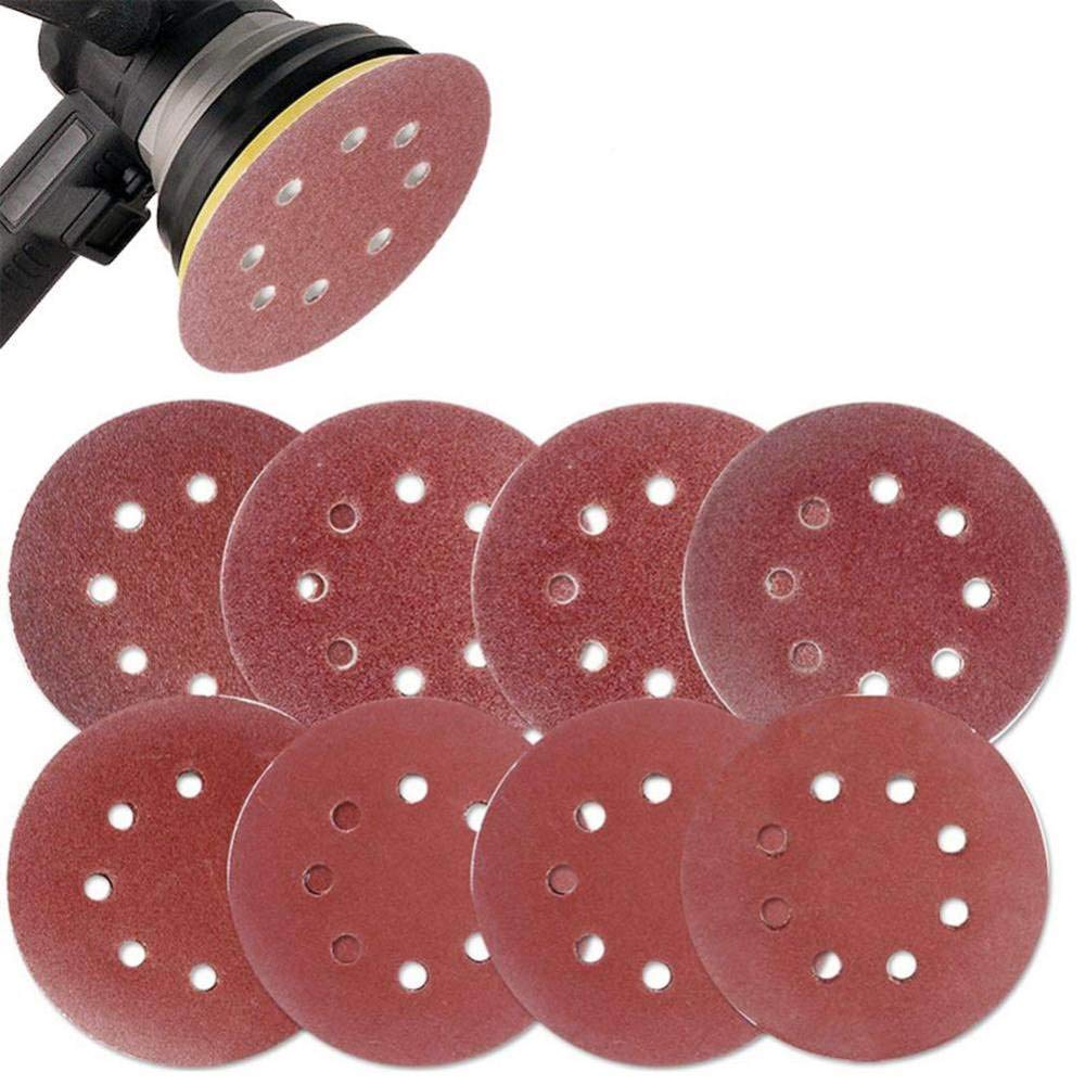 BOZNY 10-Pack 125mm (5 Inch) Sanding Discs - Aluminum Oxide Abrasives 60 to 2000 Grit with 8 Holes - Hook & Loop Sandpaper for Wood, Metal & Auto Polishing - Perfect for DIY Projects & Professional Sanding