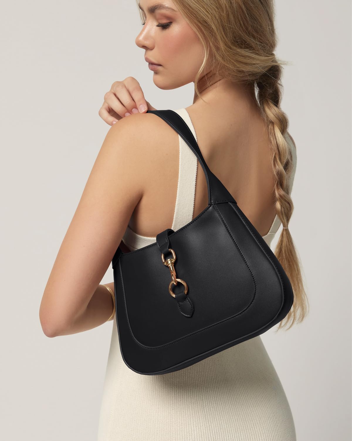 Stylish Vegan Leather Shoulder Bag for Women - Adjustable Strap Small Hobo Purse - Trendy Crossbody Handbag for Work, Travel & Everyday Use