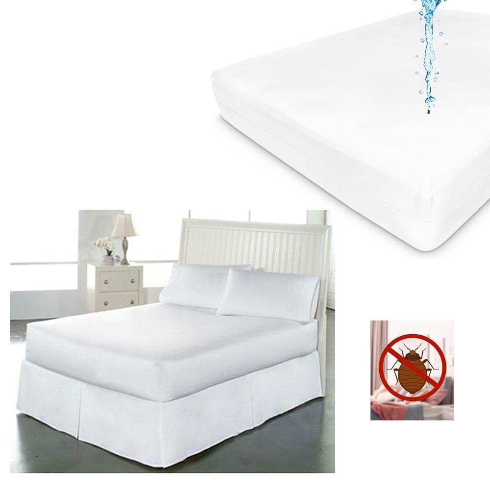 Premium Queen Size Waterproof Mattress Protector - Breathable Zipper Cover, Hypoallergenic & Dust Mite Proof - Ideal for Allergy Sufferers, Kids' Beds & Guest Rooms (White)
