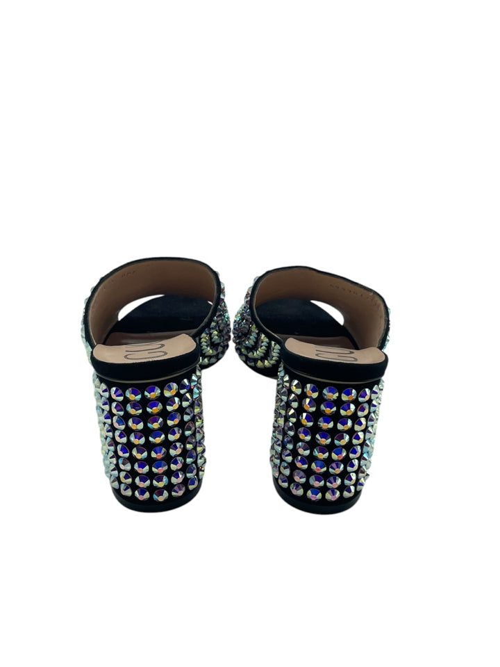 Gucci Embellished Suede Mules for Women - Size 37.5 (US 7.5) | Luxury Slip-On Loafers with Rhinestone Details - Perfect for Casual Outings, Office Wear & Special Occasions