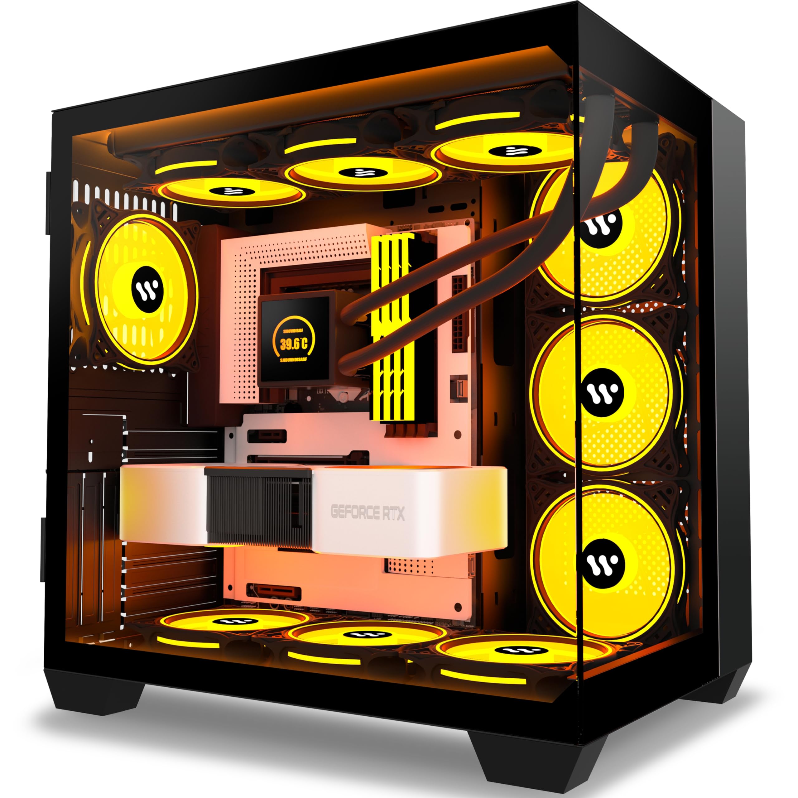 AMANSON ATX Mid Tower PC Gaming Case - Tempered Glass Side Panel, High Airflow Design, Tool-Free Installation (Black, H03 Model) - Perfect for Gaming Rigs, Workstations & Home Office Setups