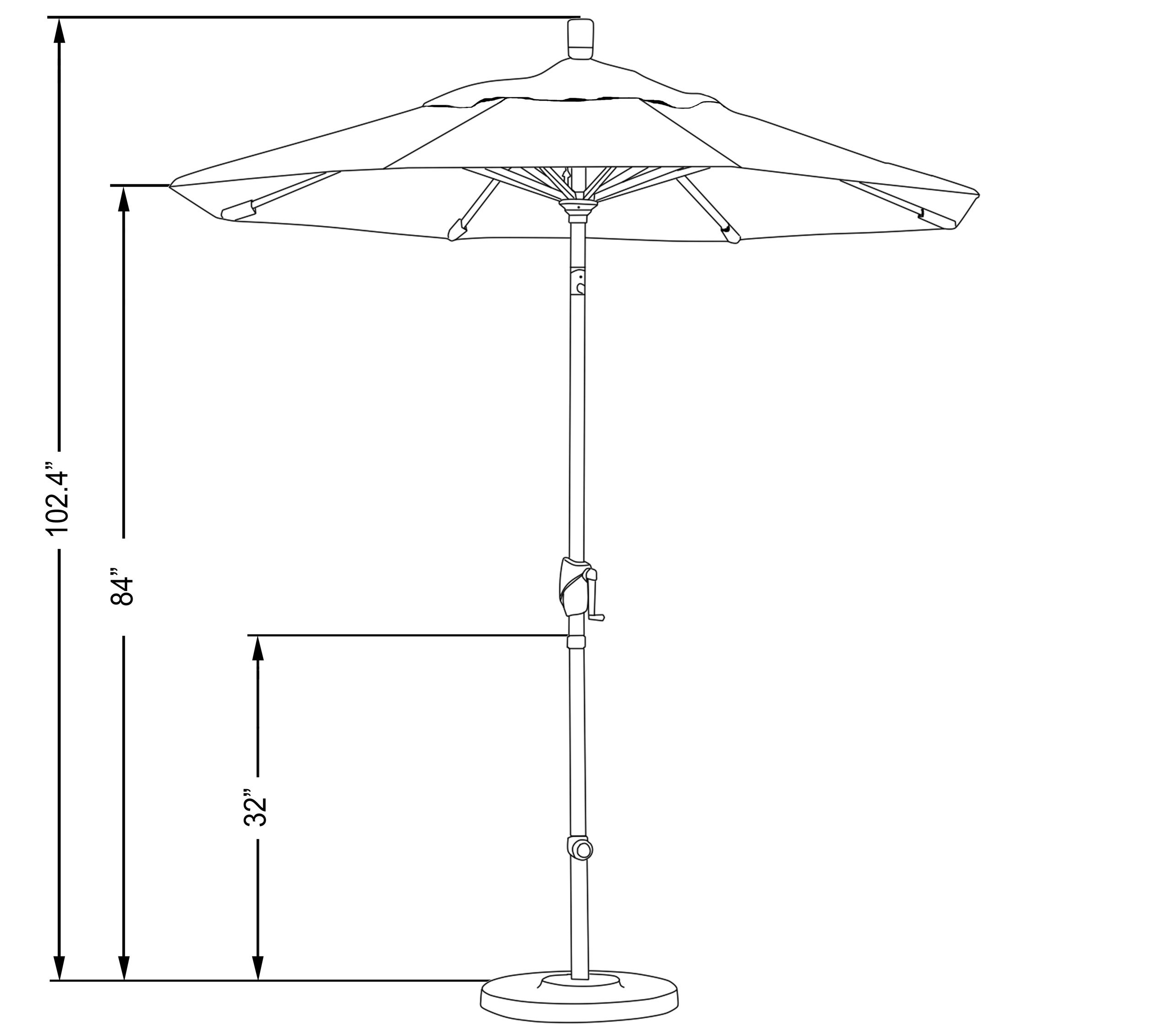 7.5' Round Aluminum Patio Umbrella with Crank Lift & Push Button Tilt - Bronze Pole in Pacifica Hunter Green - Perfect for Outdoor Dining, Poolside Lounging & Backyard Decoration