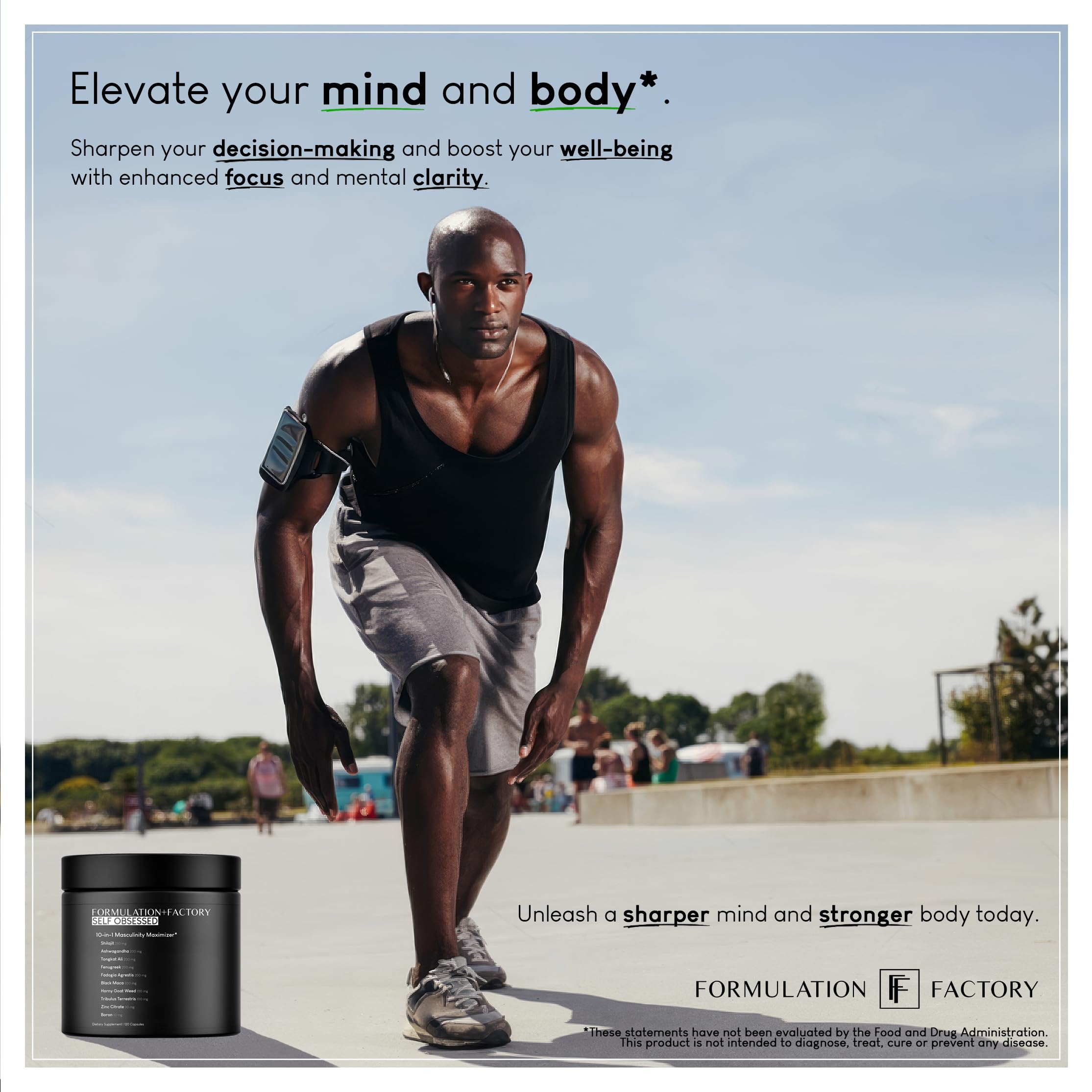 10-in-1 Men's Health Supplement with Shilajit, Tongkat Ali & Ashwagandha - Testosterone Booster, Muscle Growth, Energy & Strength Enhancer - 30-Day Supply - Perfect for Gym Performance & Post-Workout Recovery