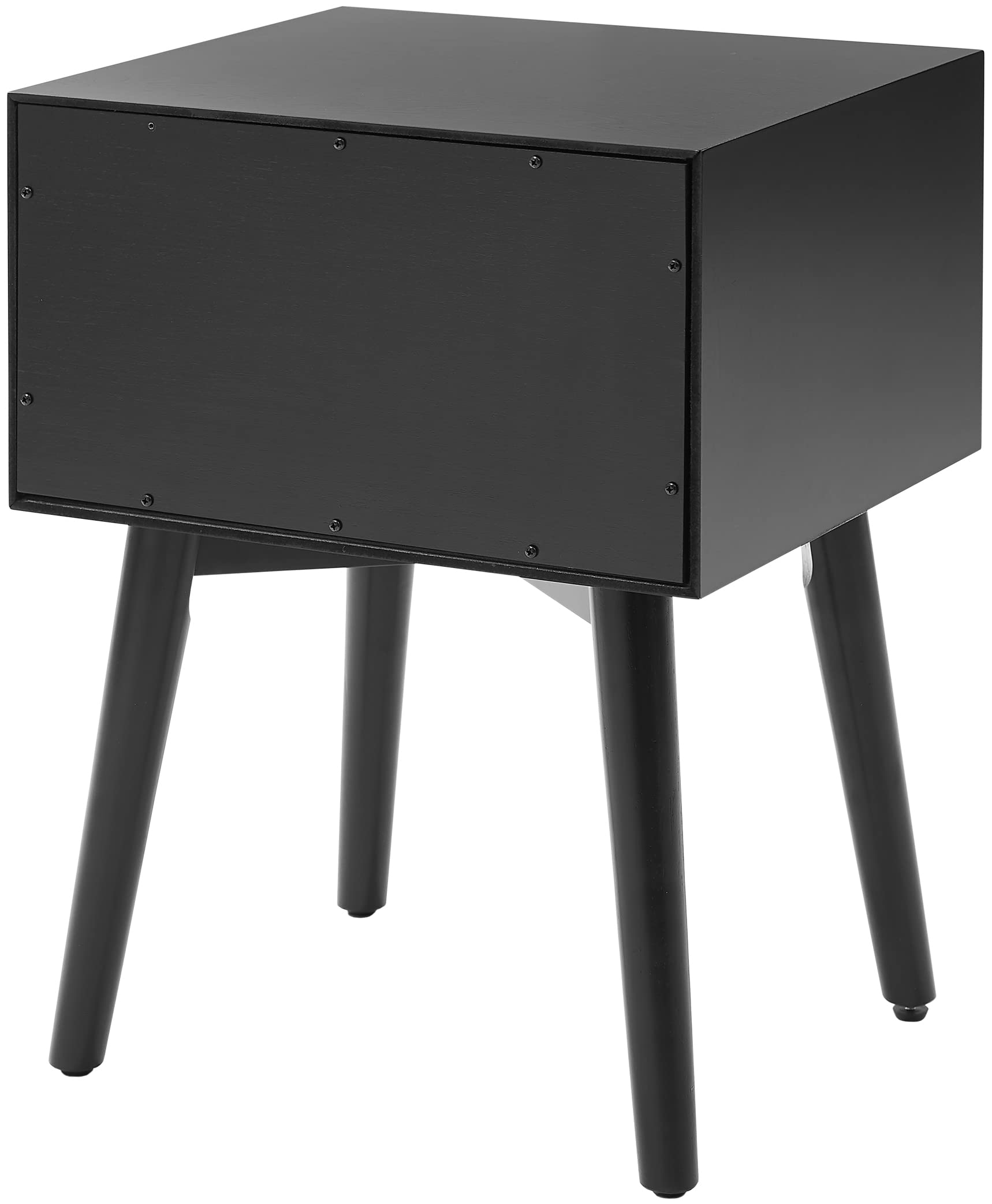 Crosley Furniture Landon Nightstand Side Table with Drawer - Matte Black Finish, Bedroom Nightstand for Small Spaces, Modern Bedside Table with Storage