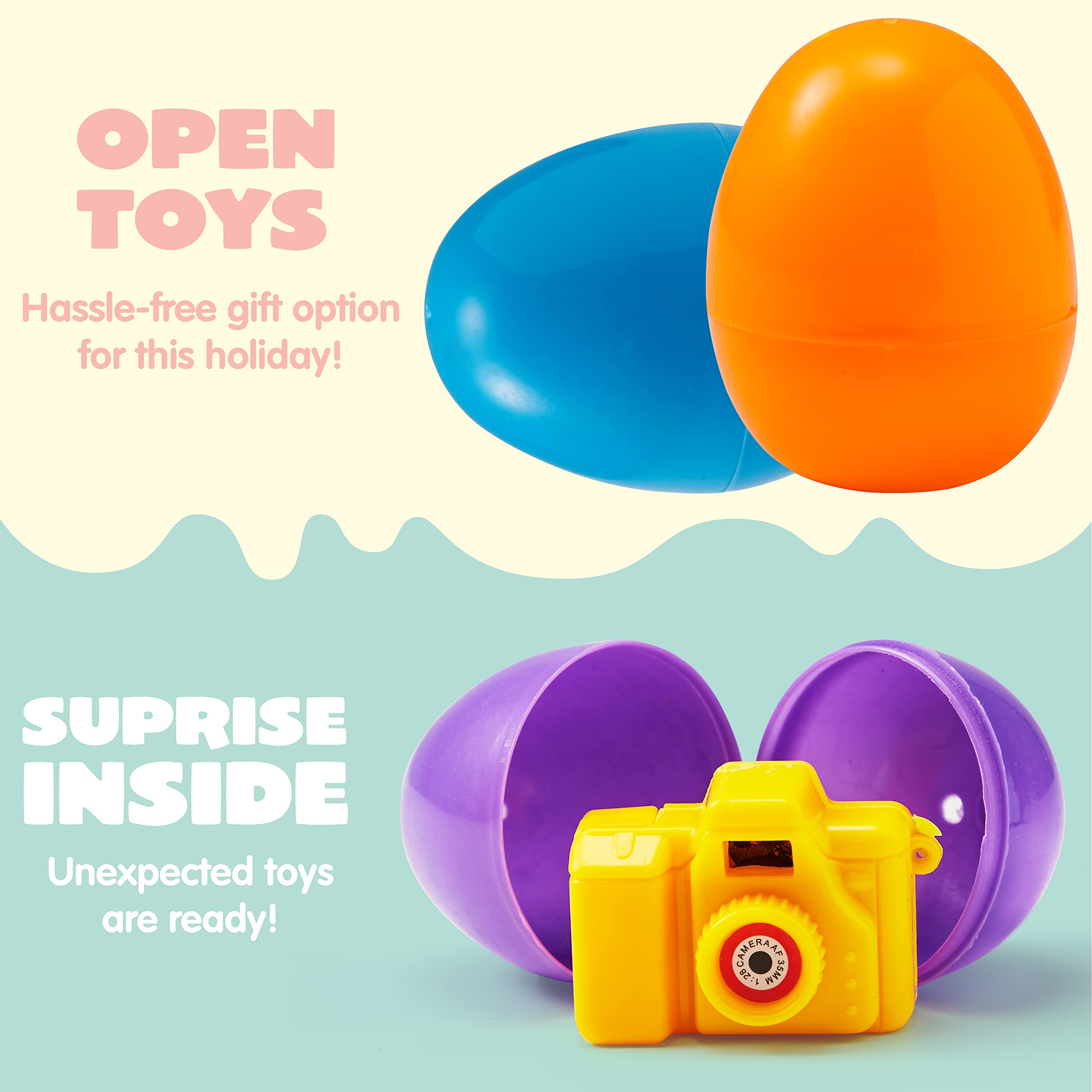 JOYIN 48Pcs Prefilled Easter Eggs with Assorted Toys Inside - Fun Easter Basket Stuffers & Party Favors for Kids, Boys & Girls - Perfect for Classroom Exchanges, Easter Egg Hunts & Spring Celebrations