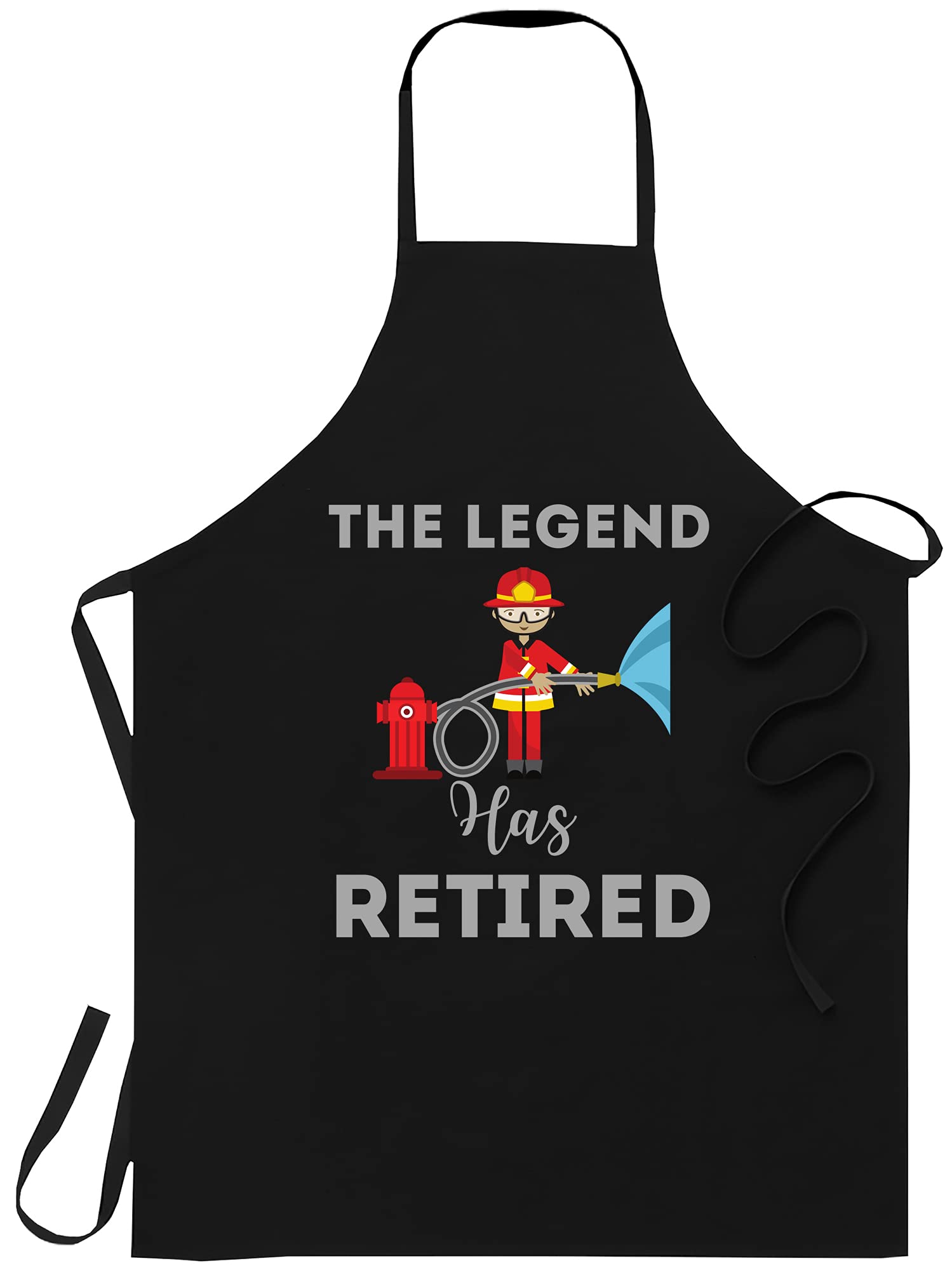 Retired Black Apron for Kitchen - Legendary Firefighter Retirement Gift, Cooking Apron for BBQ & Grilling, Perfect for Retirement Parties & Chef Decor