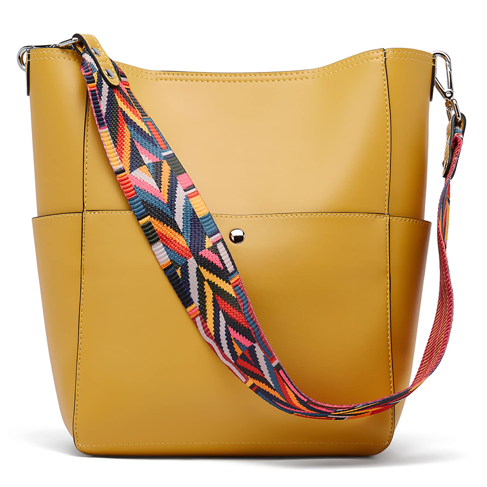 BROMEN Women's Vegan Leather Bucket Bag Crossbody Purse - Stylish & Durable Handbag for Work, Travel & Everyday Use