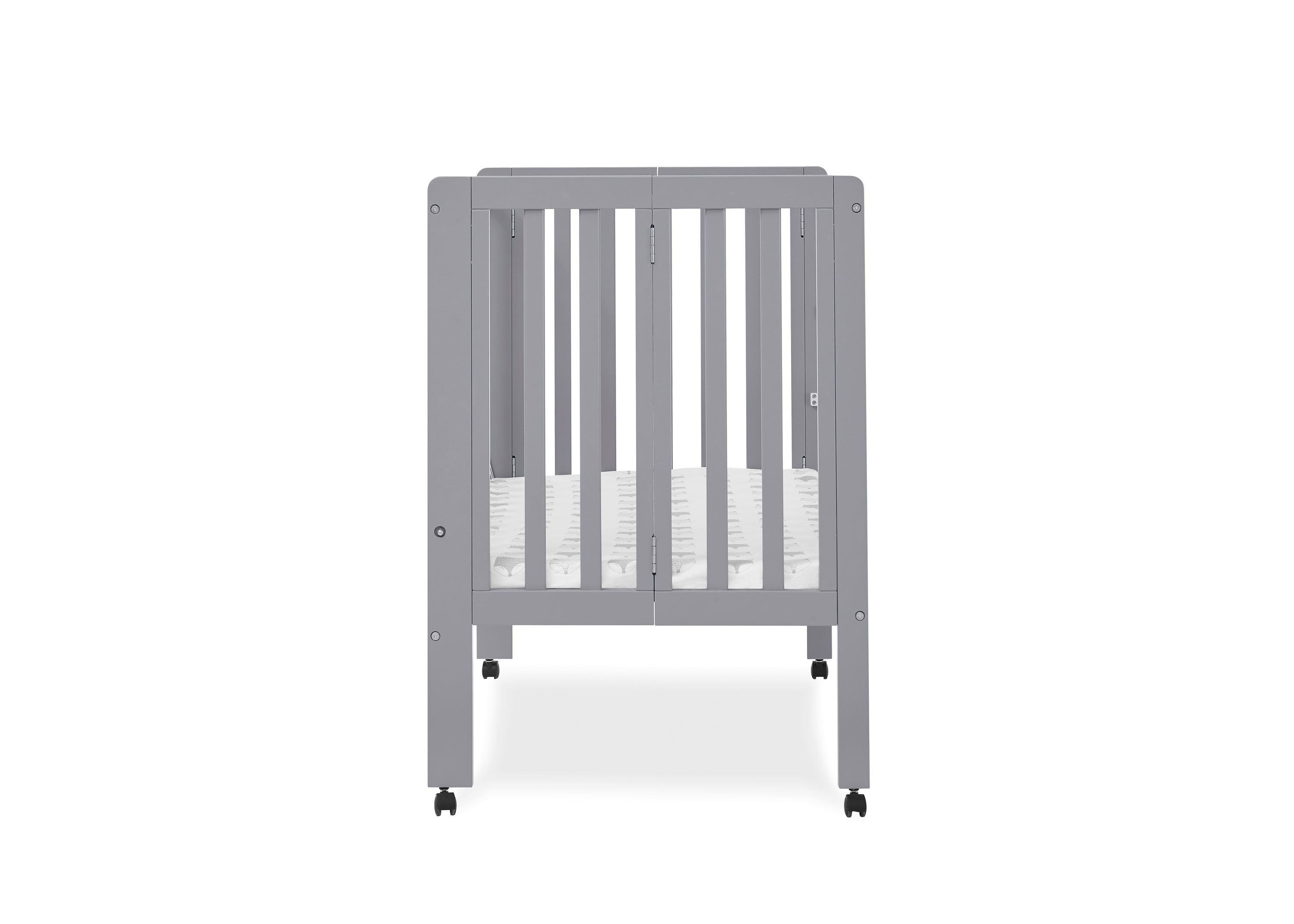 Lee Portable Folding Mini Crib with 1.5 Inch Mattress - Lightweight Travel Crib for Babies & Toddlers - Perfect for Home, Travel, and Daycare Use