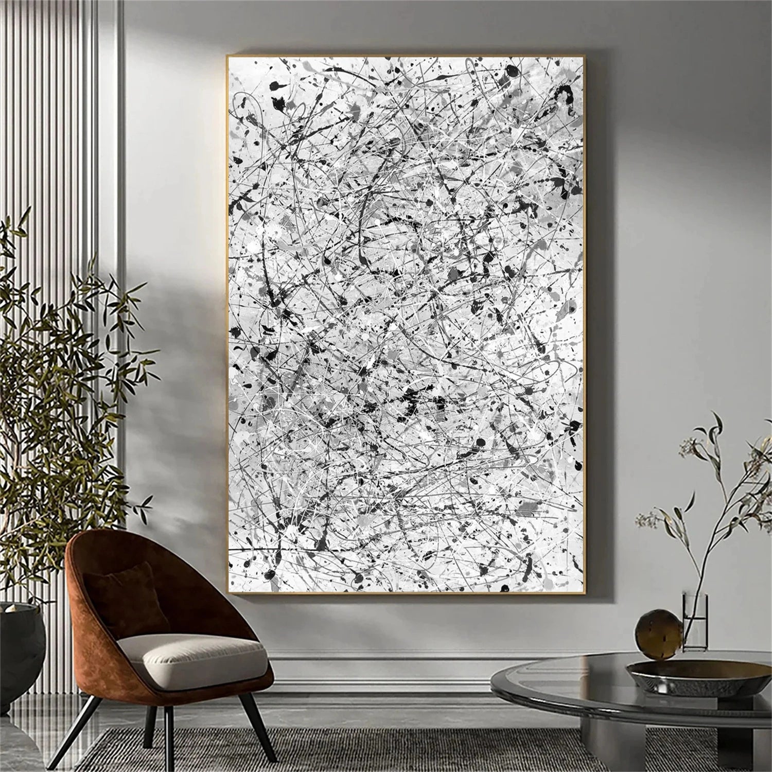 Pollock Art #JP016 - Abstract Drip Painting Canvas Wall Art for Home & Office Decor | Modern Artwork for Living Room, Bedroom, or Office