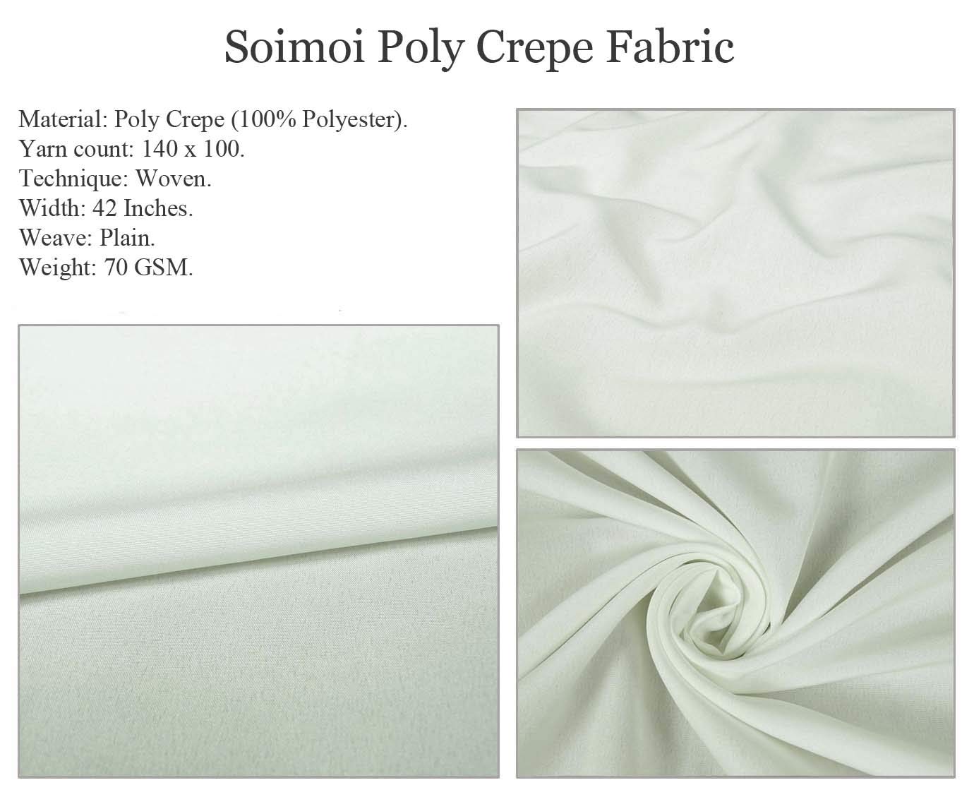 Soimoi Green Polyester Crepe Fabric - Floral Honey Bee Print for Sewing & Crafts
