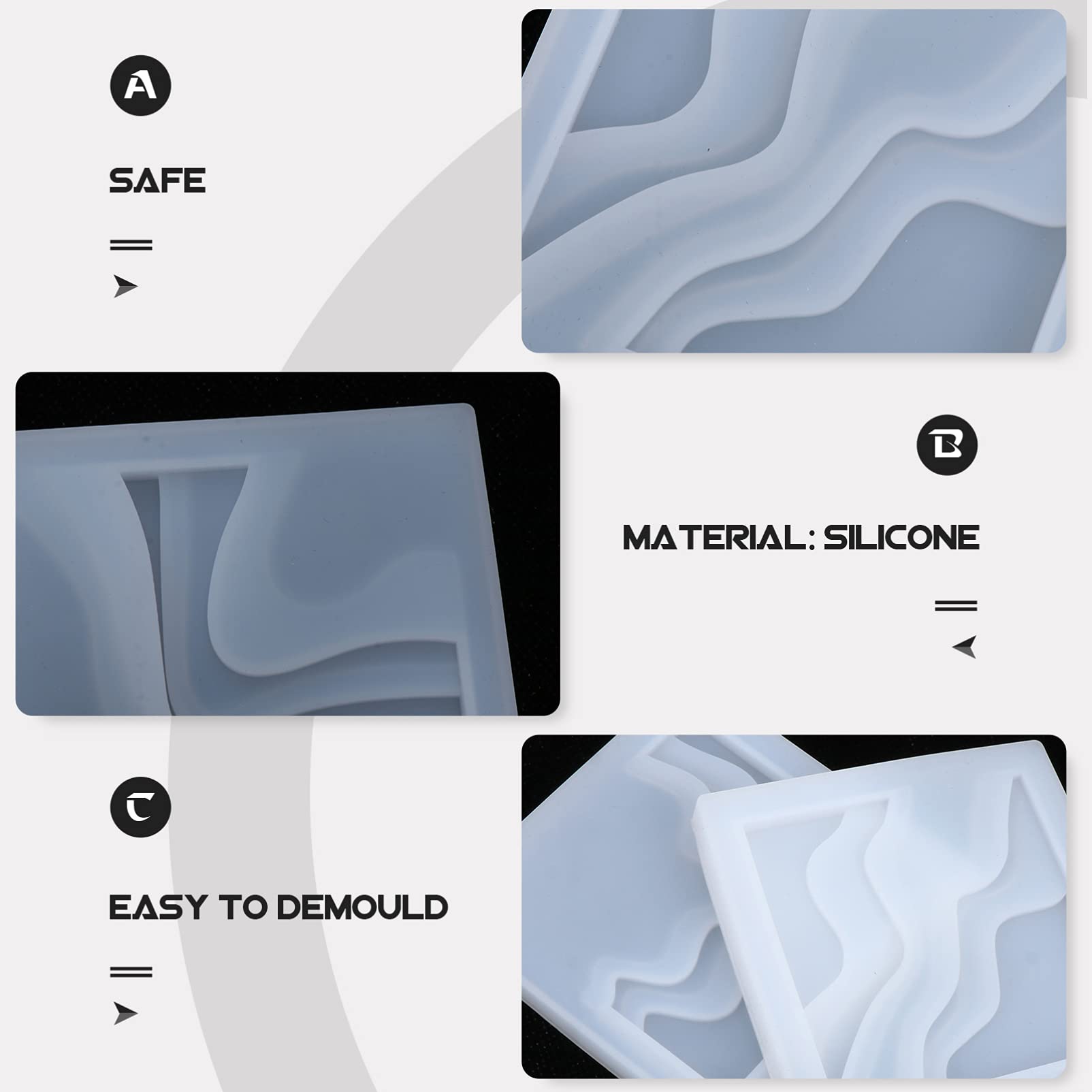 EXCEART 2-Pack Silicone Coaster Molds for DIY Epoxy Resin Casting - Round Drink Coaster Molds, Candle Holder & Plate Dish Molds - Perfect for Handmade Crafts, Home Decor & Gift Making