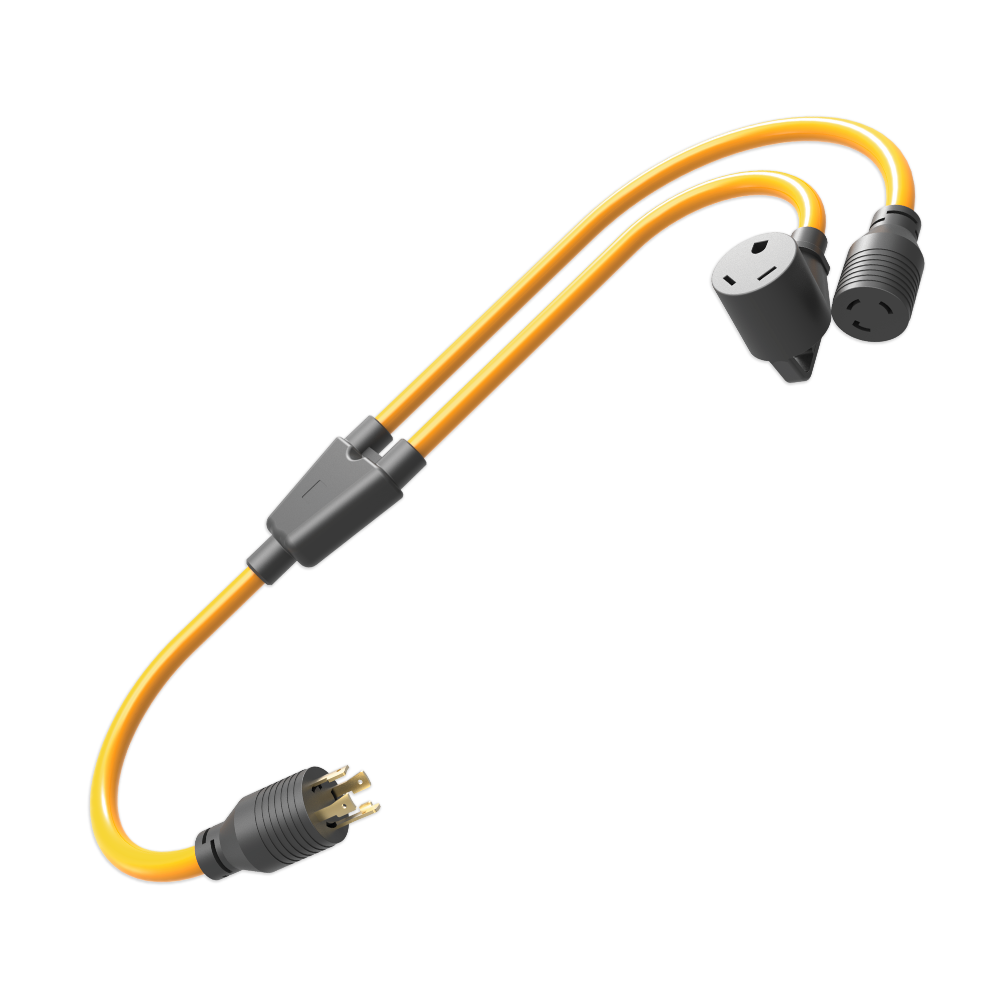 Heavy Duty L14-30P to TT-30R and L5-30R Power Cord Adapter - Perfect for RV, Generator & Outdoor Power Supply