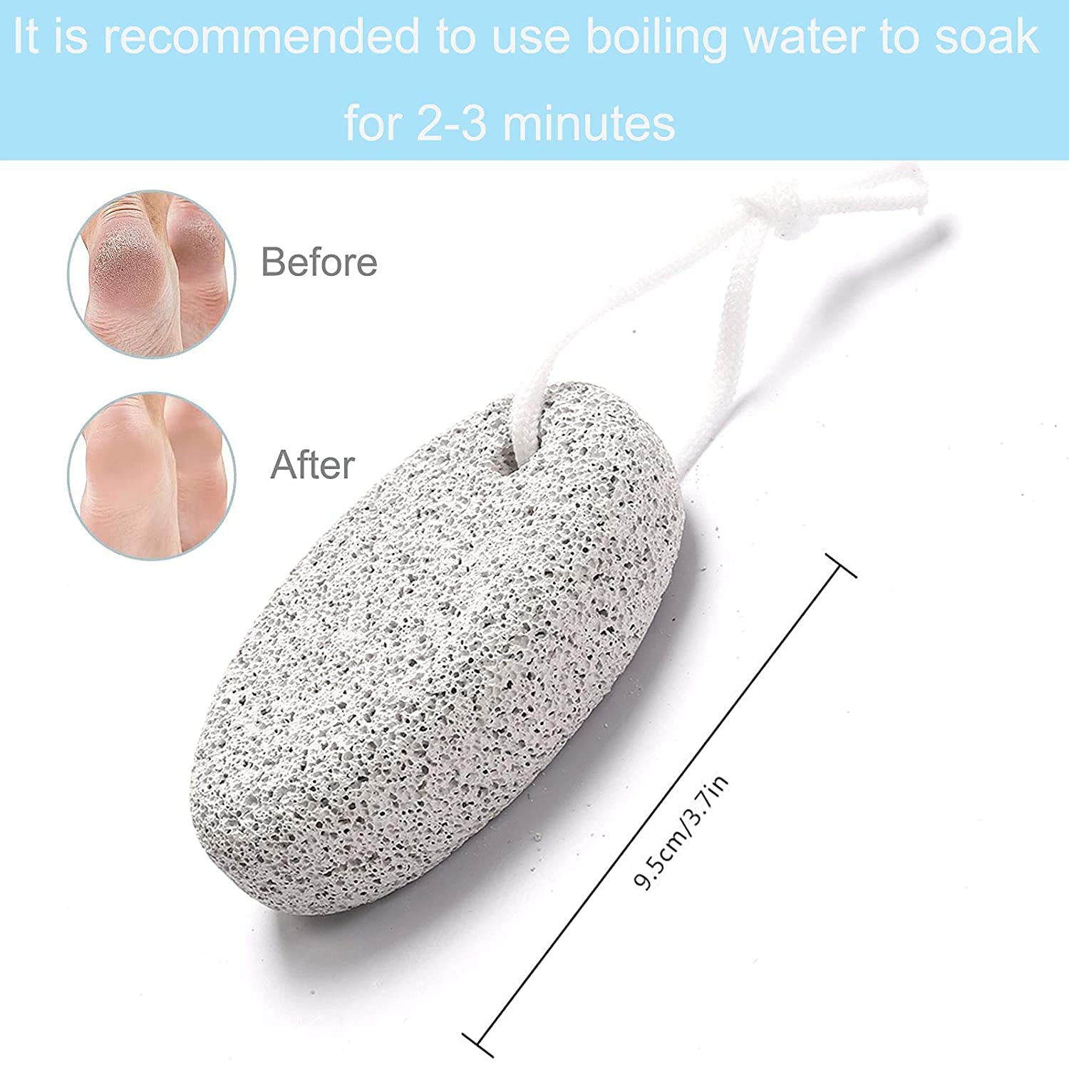 Natural Foot Pumice Stone for Callus Removal - 2 Pack Lava Pedicure Tools for Hard Skin on Feet & Hands - Perfect for Home Spa, Pedicures & Soft Smooth Skin Care