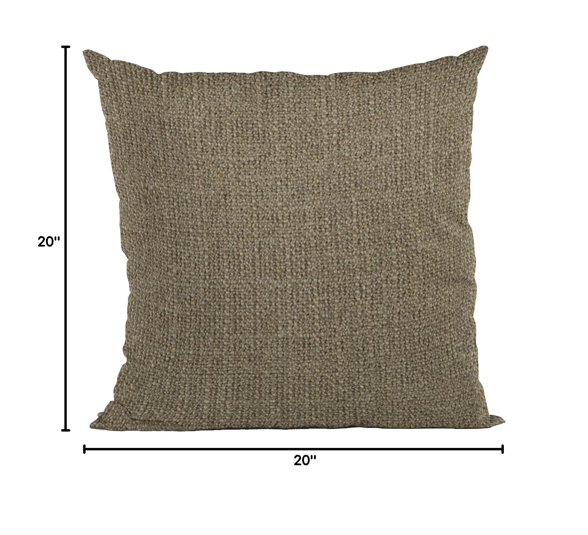 Premium Hemp Textured Throw Pillow 20x20 Inches - Double Sided Brown Luxury Cushion with Open Weave Design for Living Room Sofa, Bedroom Decor & Cozy Home Accents