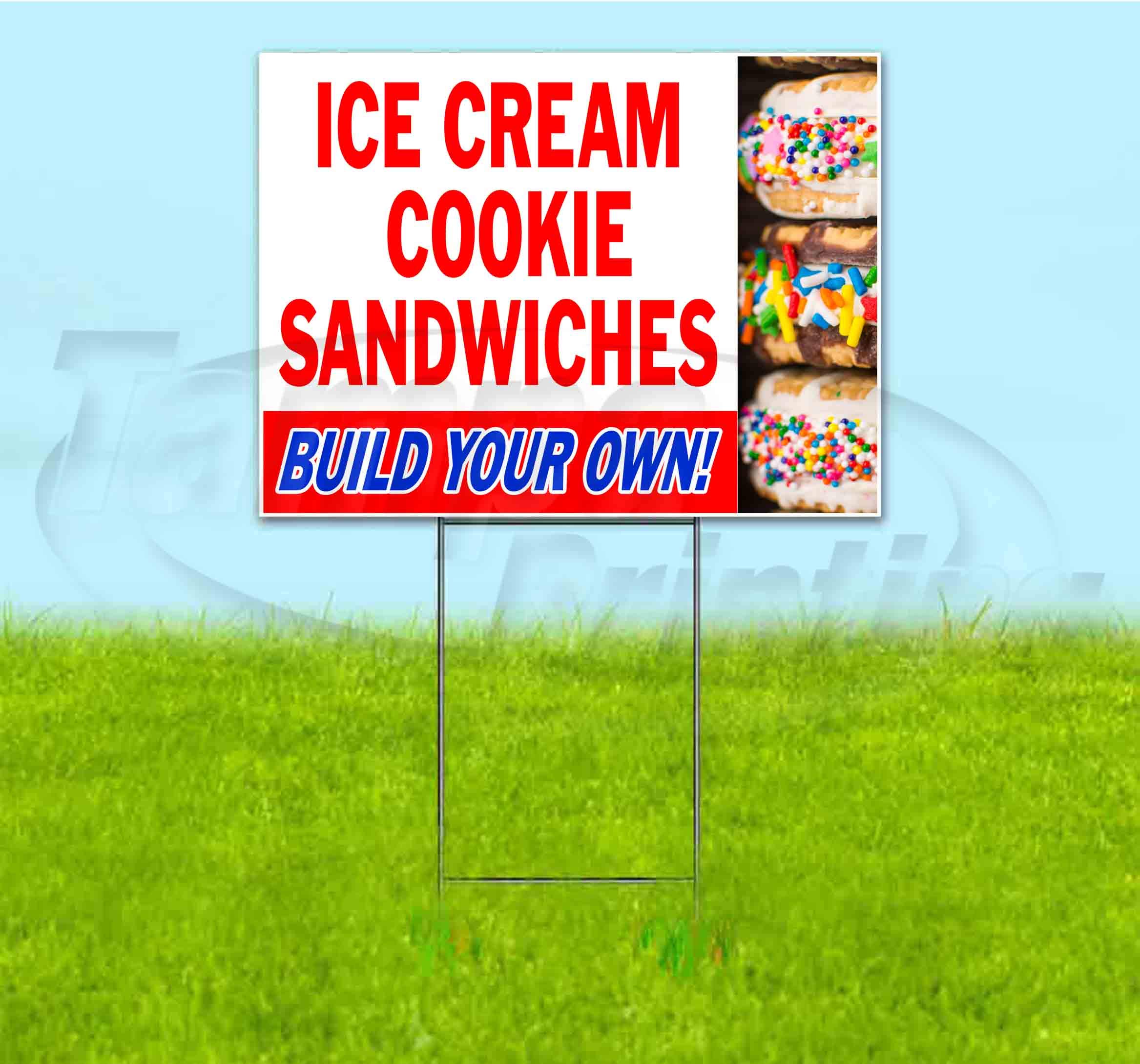 Premium Ice Cream Cookie Sandwich Yard Sign 18