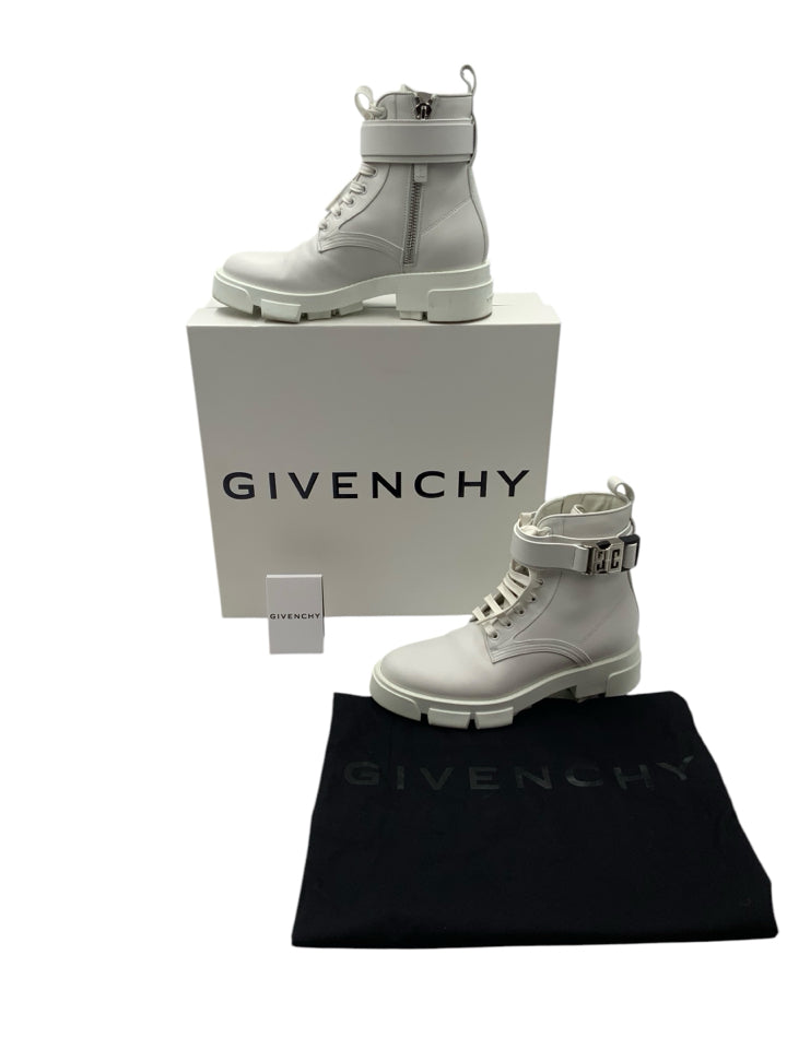 Givenchy Terra 4G Buckle Ankle Boots for Women | US Size 7.5 (EU 38) | Stylish Leather Booties for Fall & Winter | Perfect for Office, Date Night & Casual Outings