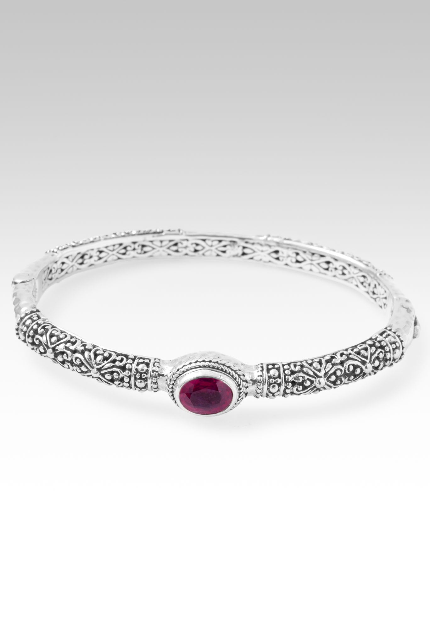 Harmony Bangle™ in Mozambique Red Ruby - Elegant Handmade Gemstone Bracelet for Women - Perfect for Weddings, Parties & Special Occasions