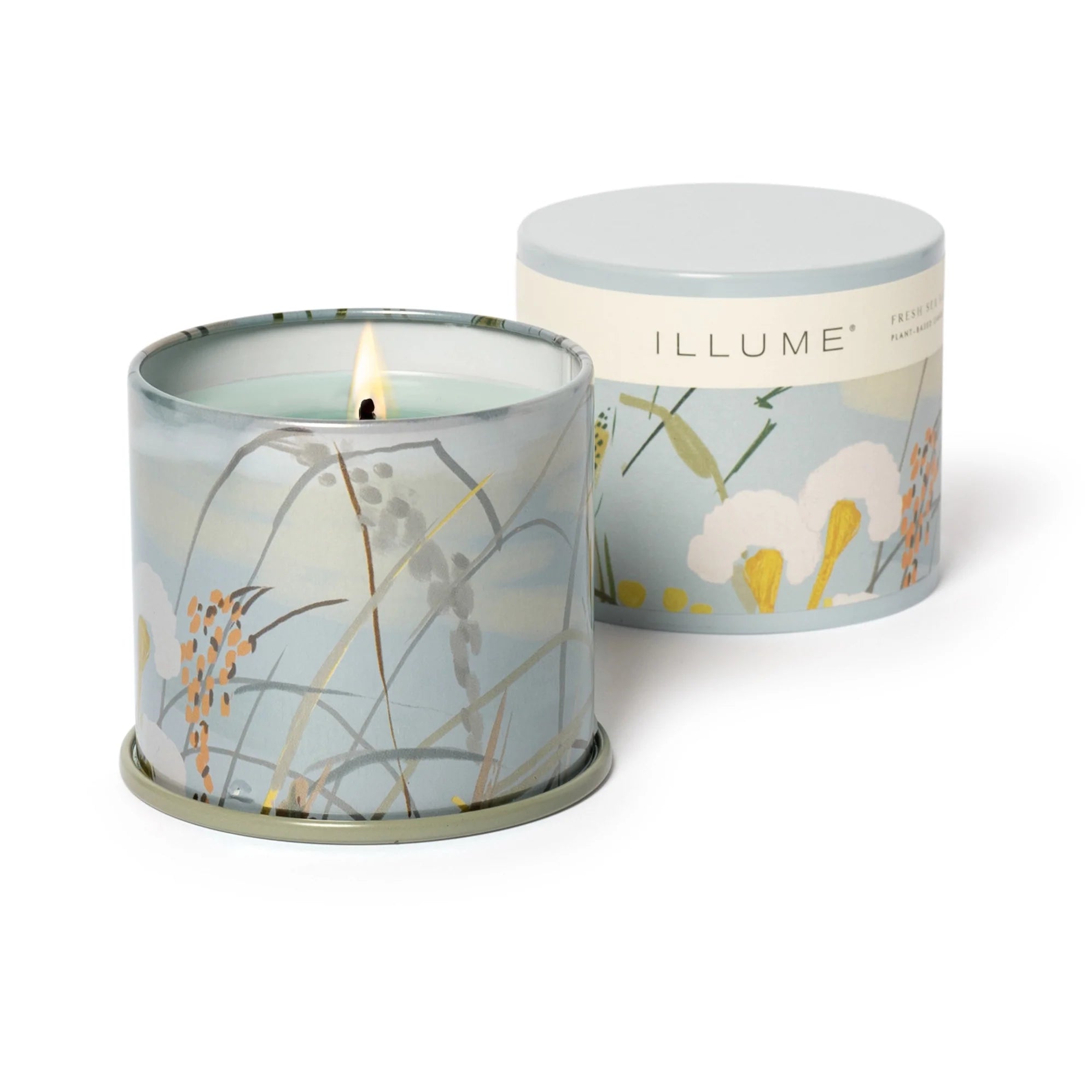 Premium Sea Salt Scented Soy Wax Candle in Decorative Tin - Relaxing Aromatherapy for Home, Bathroom & Spa