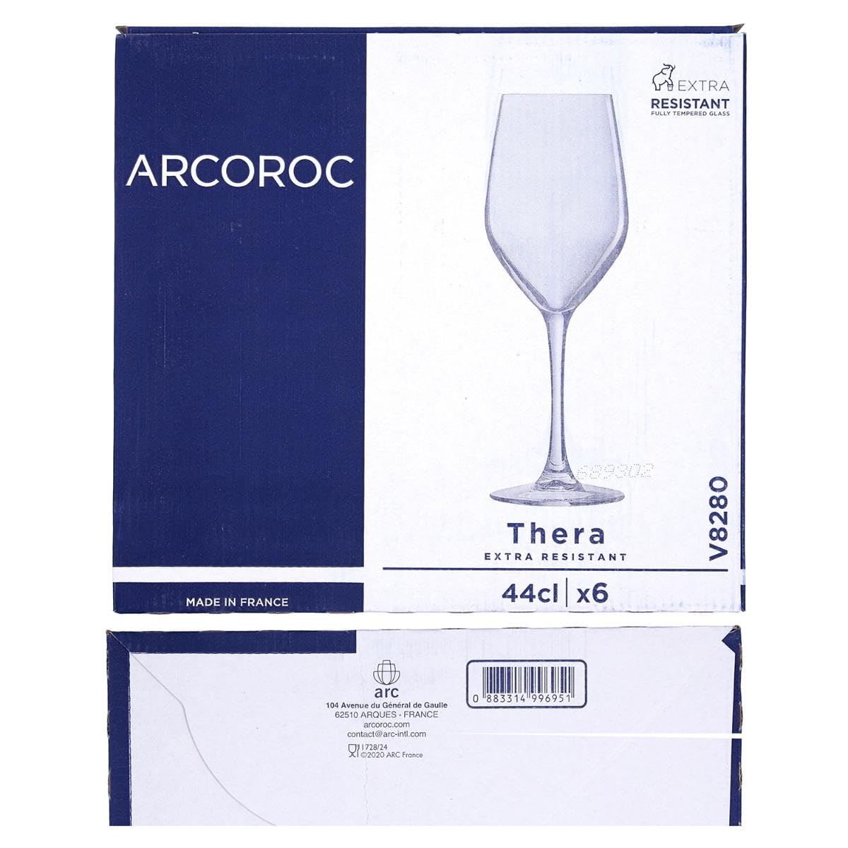 Premium Arcoroc Mineral Wine Glasses 15.8oz (450ml) - Set of 6 | Durable Tempered Glass for White & Red Wine | Perfect for Dinner Parties, Weddings & Home Entertaining