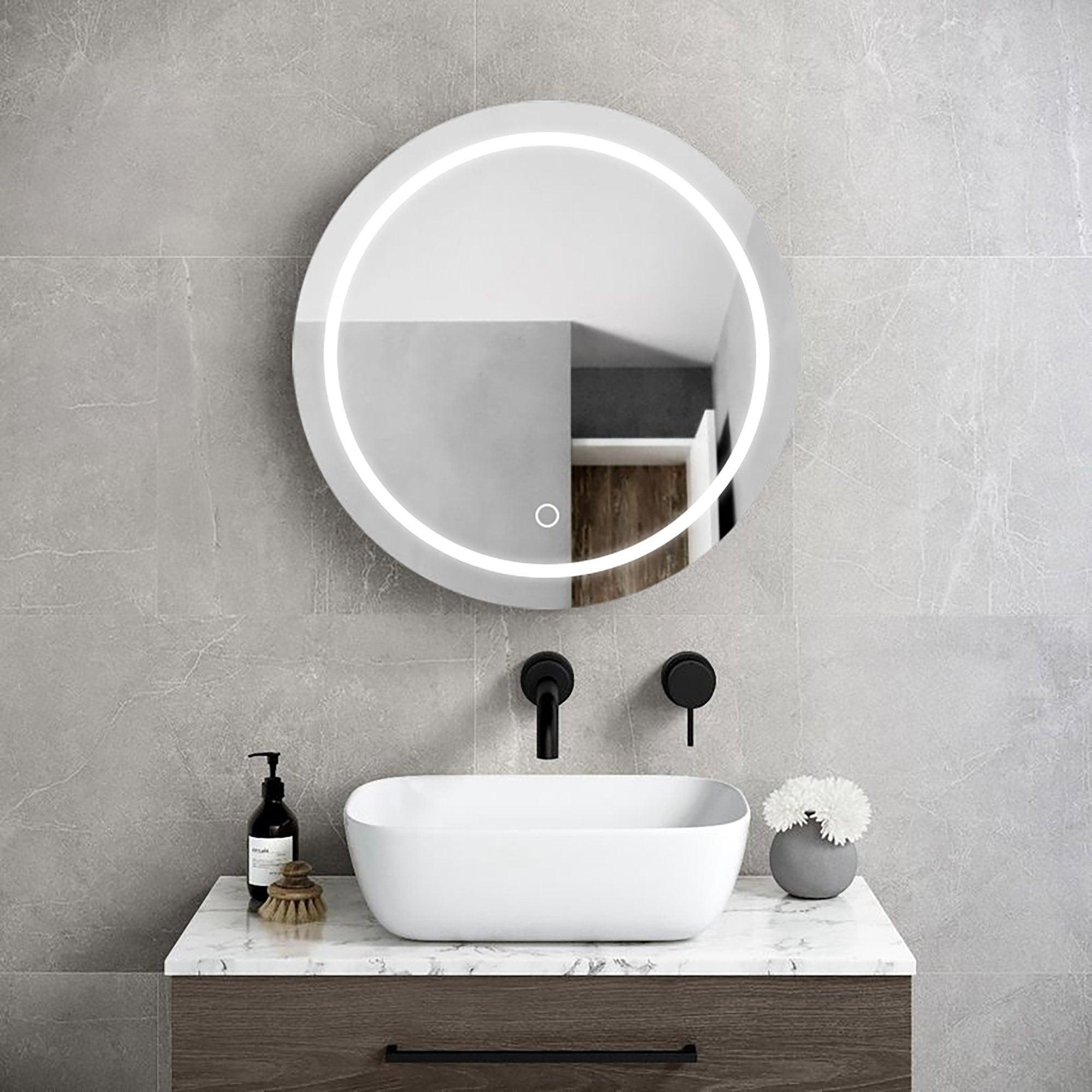 26 Inch LED Round Bathroom Medicine Cabinet with Mirror - 30