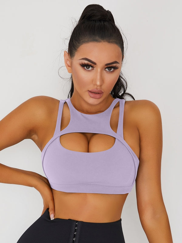 ZASUWA Women's Sexy Cutout Sports Bra - High Support Workout Top for Yoga, Gym & Running