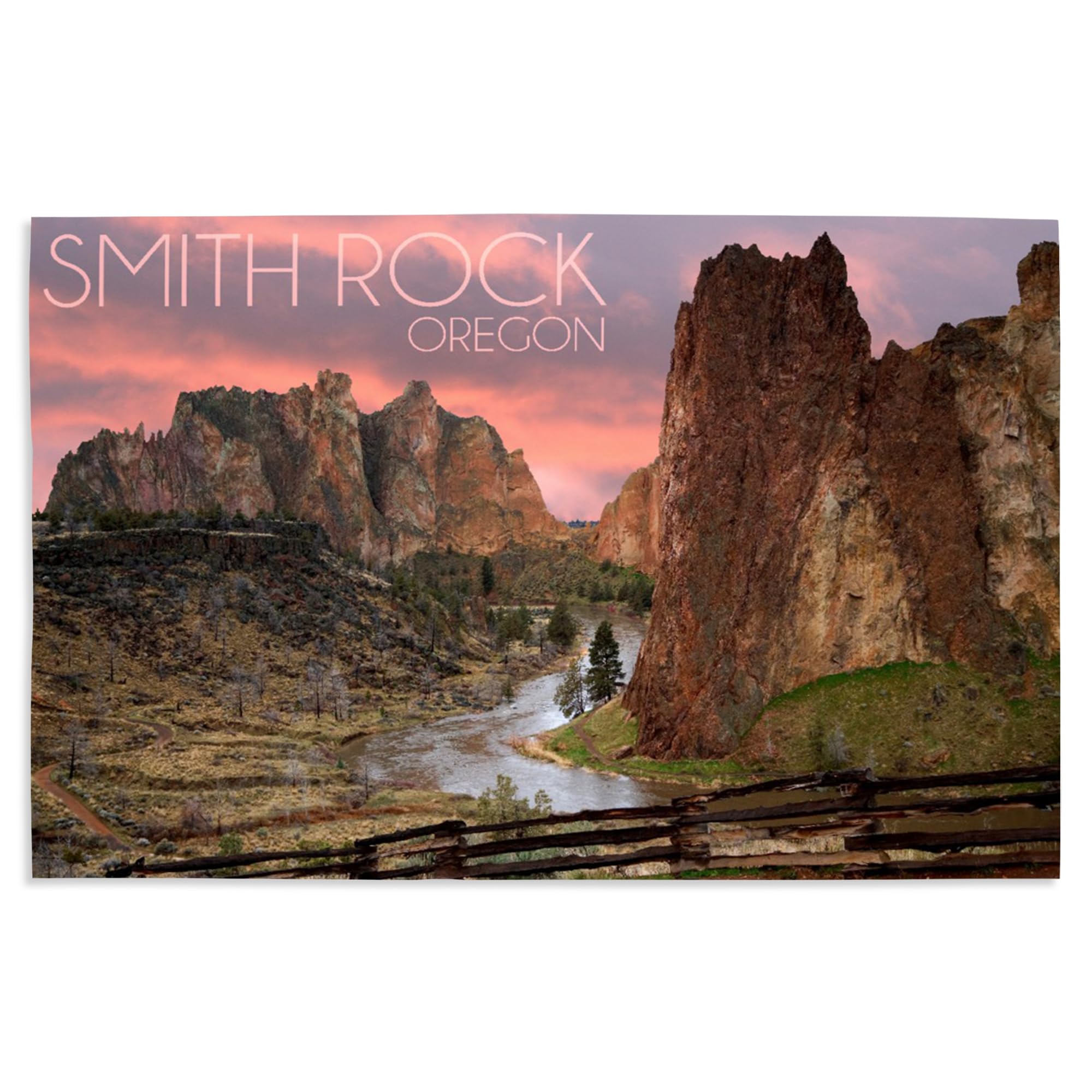Lantern Press 16x24 Inch Giclee Art Print Wall Decor - Oregon Smith Rock Landscape Painting - Perfect for Living Room, Bedroom & Office Decor