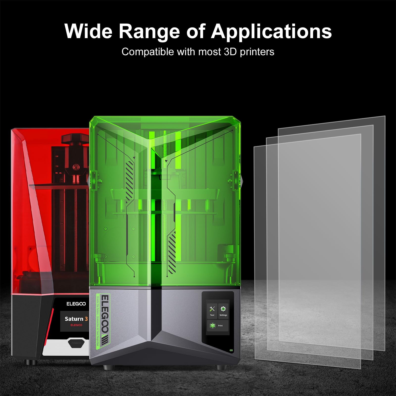 ELEGOO 3 PCS PFA Release Liner Film 2.0 for Saturn 4/4 Ultra/3/2/8K Resin 3D Printers - 273x176mm - High-Performance Non-Stick Film for Smooth Resin Printing and Easy Model Removal - Perfect for DIY, Jewelry, Miniatures & Prototyping