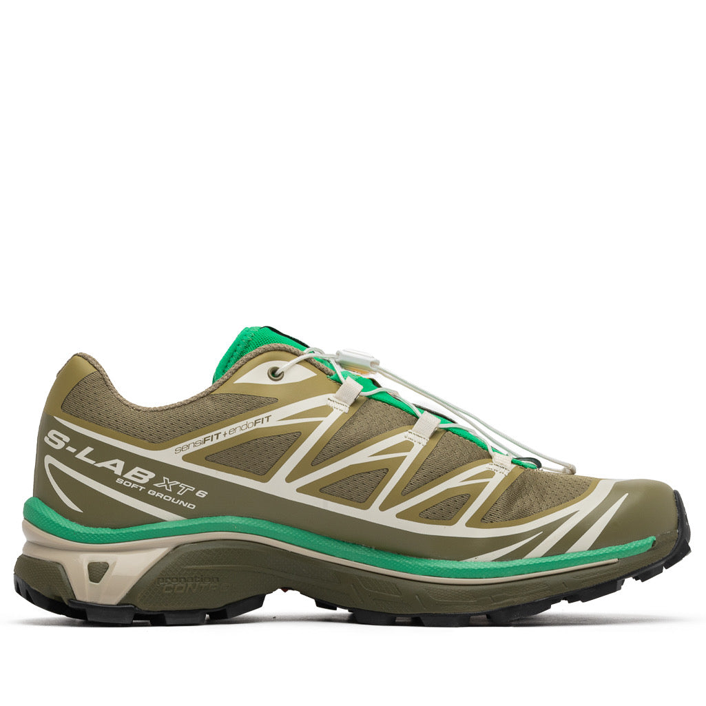 Salomon XT 6 Trail Running Shoes - Dried Herb/Deep Lichen Green - Lightweight Hiking & Outdoor Adventure Footwear for Men & Women