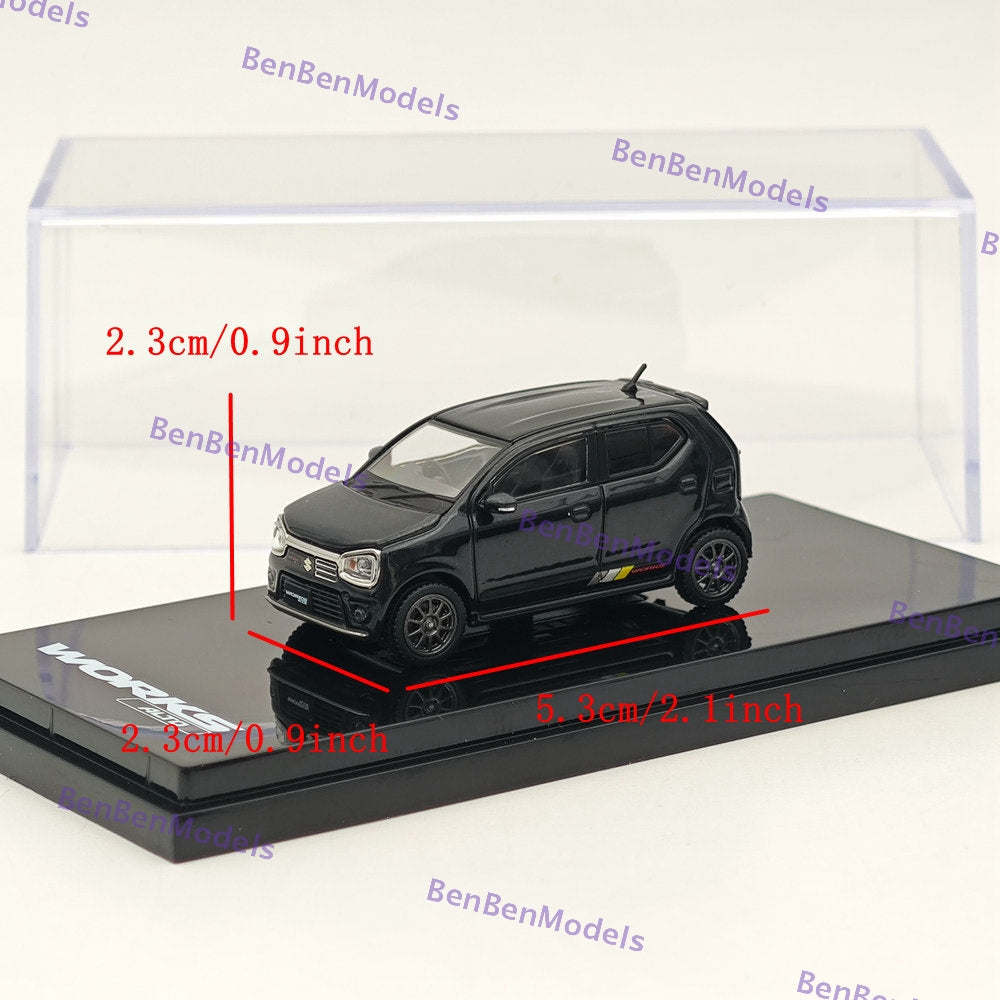 1/64 Scale Hobby Japan SUZUKI ALTO WORKS (HA36S) Diecast Model Car - Bluish Black HJ641070ABK | Collectible Miniature Vehicle for Display, Racing Enthusiasts, and Japanese Car Fans