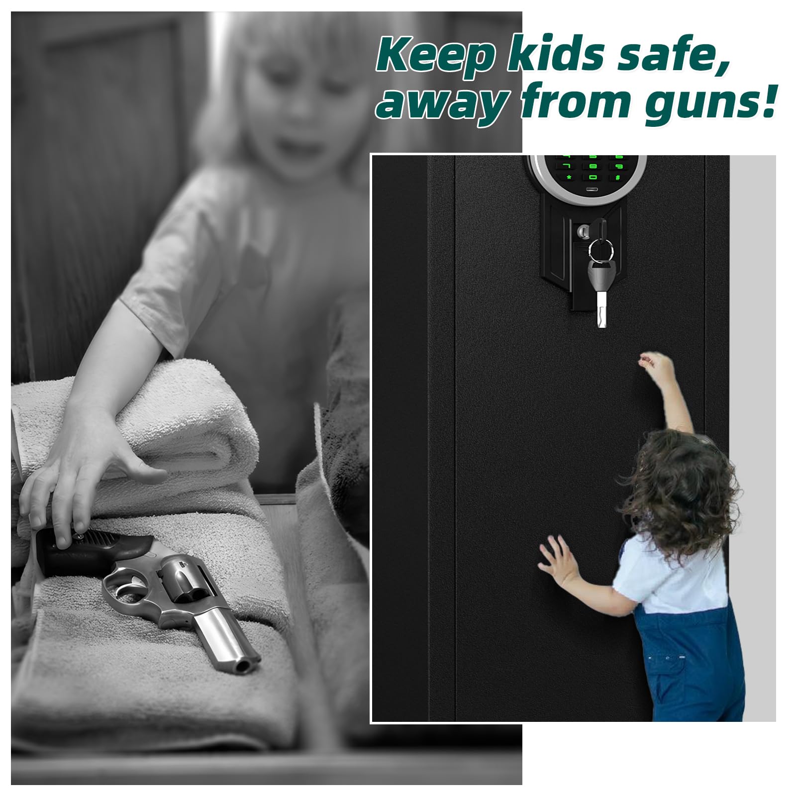 5-6 Rifle Gun Safe - Large Firearm Cabinet for Home Rifles & Shotguns | Quick Access Security Safe with LED Light & Adjustable Shelf | Perfect for Bedroom, Closet or Garage Storage