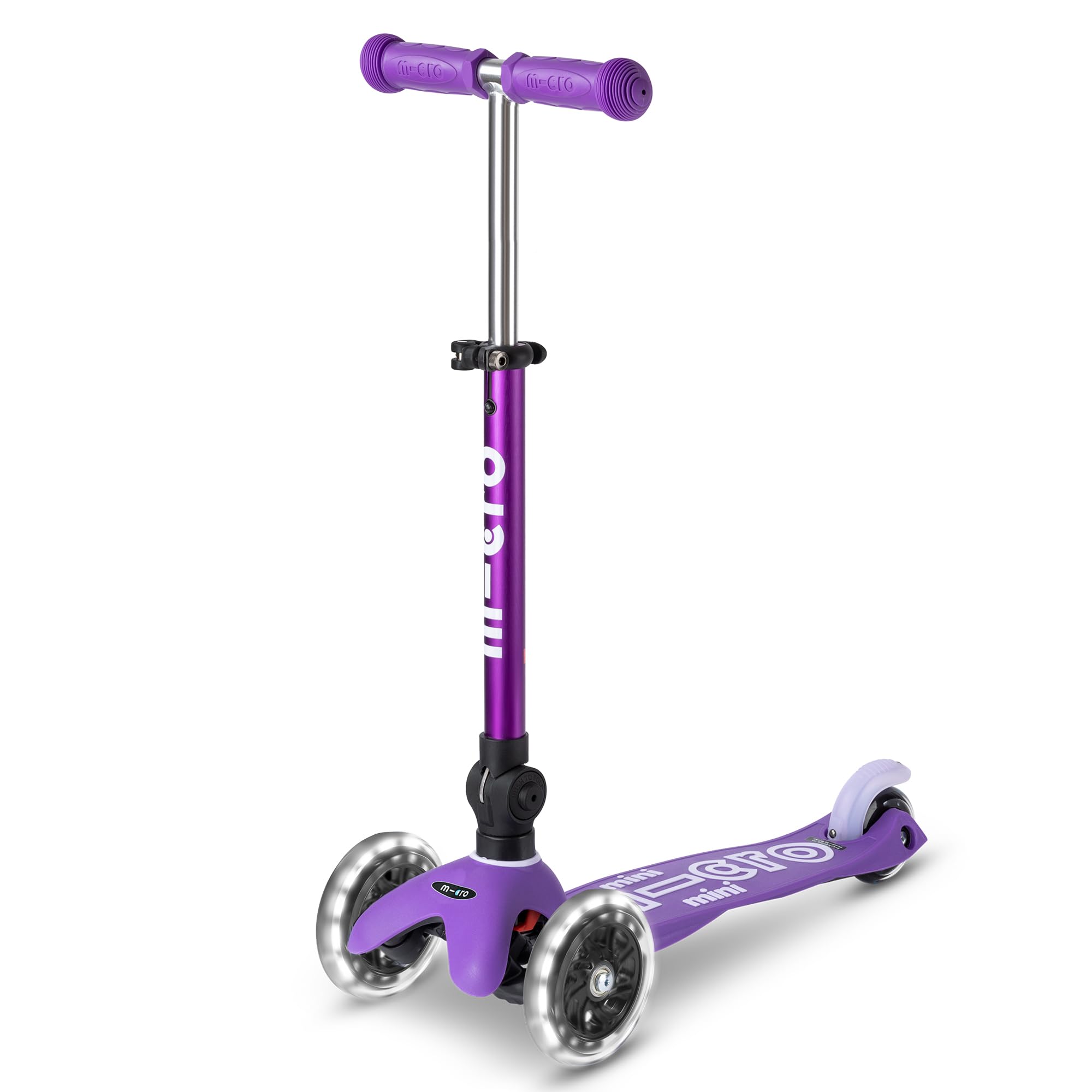 Micro Kickboard Mini Deluxe Foldable LED Scooter - 3-Wheel Lean-to-Steer Swiss-Designed Scooter with Light-Up Wheels for Toddlers Ages 2-5 | Perfect for Outdoor Play, Park Rides & Learning Balance Skills