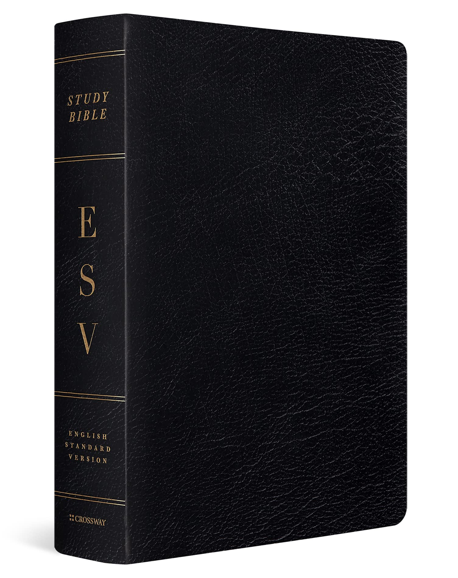 ESV Study Bible Large Print - Genuine Leather Black Cover - Premium Bible for Church, Bible Study & Personal Devotion - Ideal Gift for Christians & Pastors