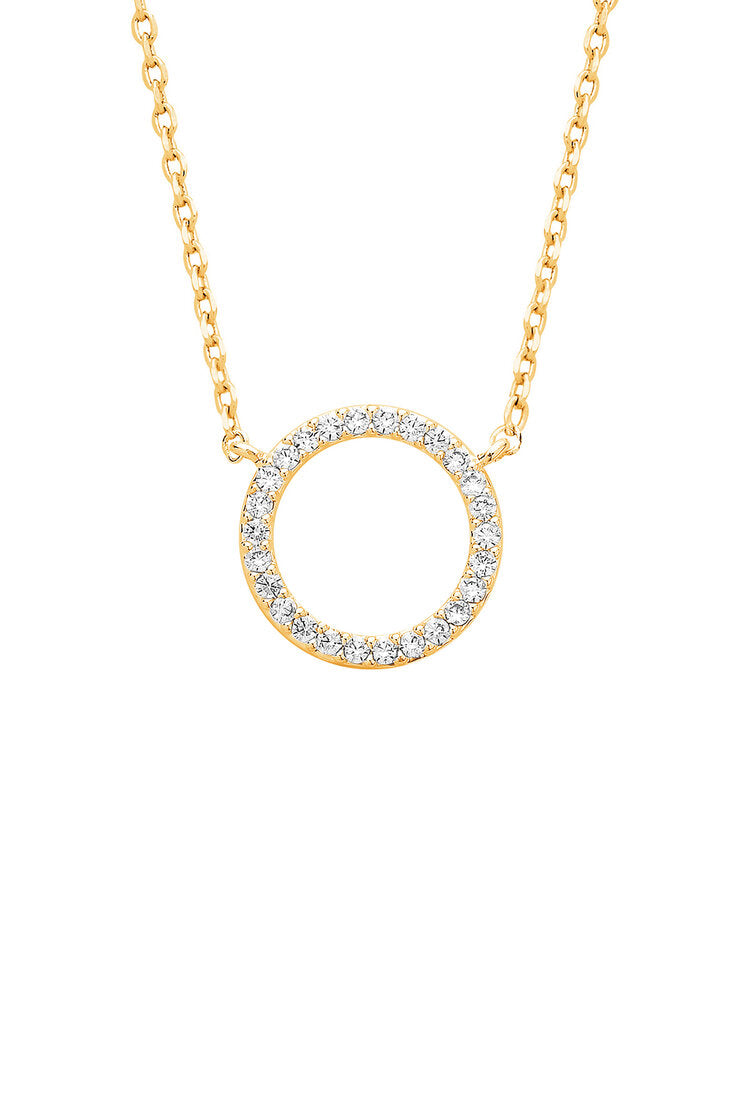 Circle CZ Necklace for Women - Elegant Cubic Zirconia Pendant Jewelry - Perfect for Parties, Weddings & Everyday Wear