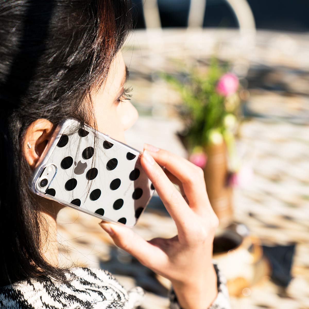 Polka Dot Protective Glamour Phone Case for iPhone 7 & 8 - Slim Shockproof Cover with Raised Edges for Screen Protection | Perfect for Everyday Use, Work & Travel