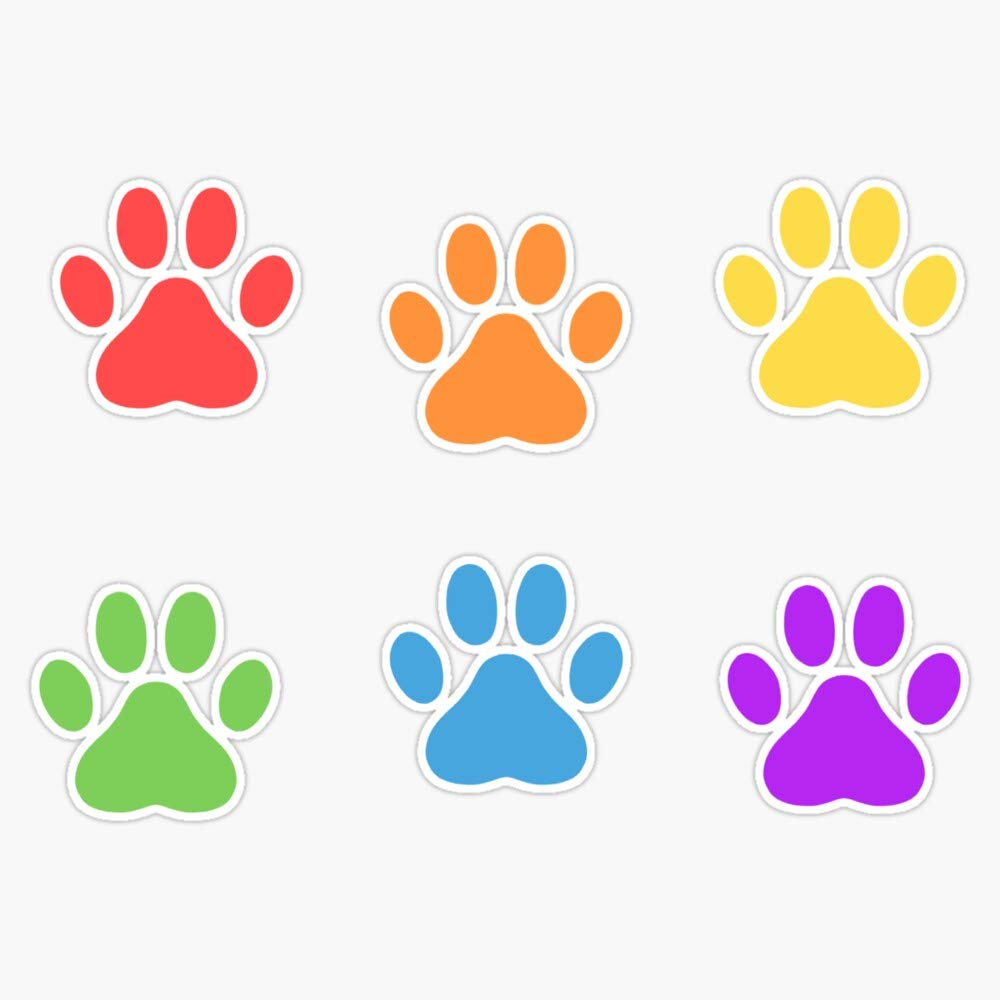 Leyland Designs Rainbow Paw Prints Vinyl Sticker - Durable Outdoor Rated Decal for Windows, Bumpers, Laptops, Crafts, and DIY Projects - Perfect for Pet Lovers and Home Decor