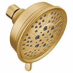 Moen 3638EPBG 4-Function Eco Performance Shower Head in Brushed Gold - Water Saving Rain, Massage, and Mist Modes for Spa-Like Bathroom Experience