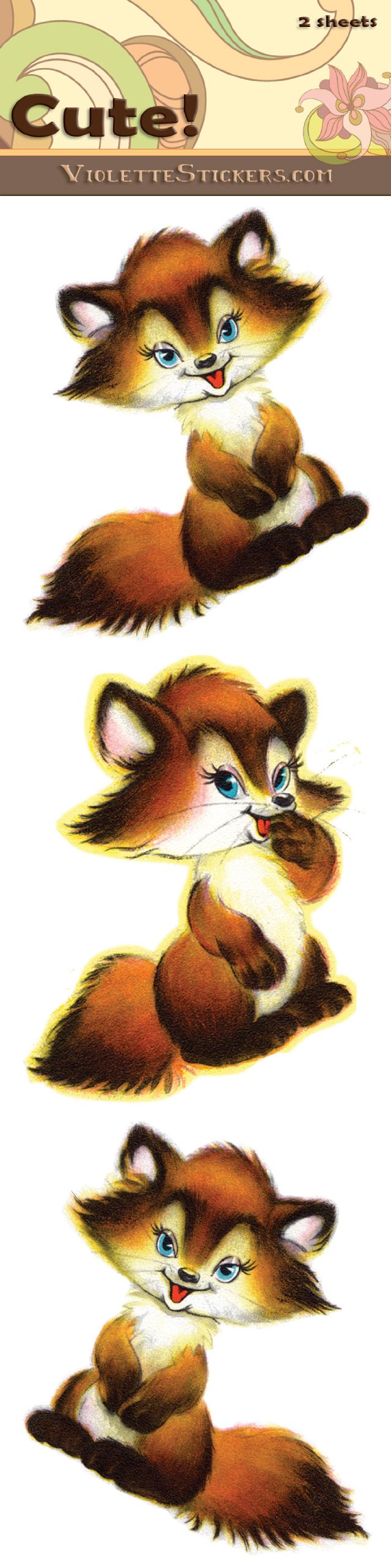 Adorable Fox Stickers - Waterproof Vinyl Decals for Laptops, Phones, Journals - Perfect for DIY Crafts, Scrapbooking & Gift Decorations