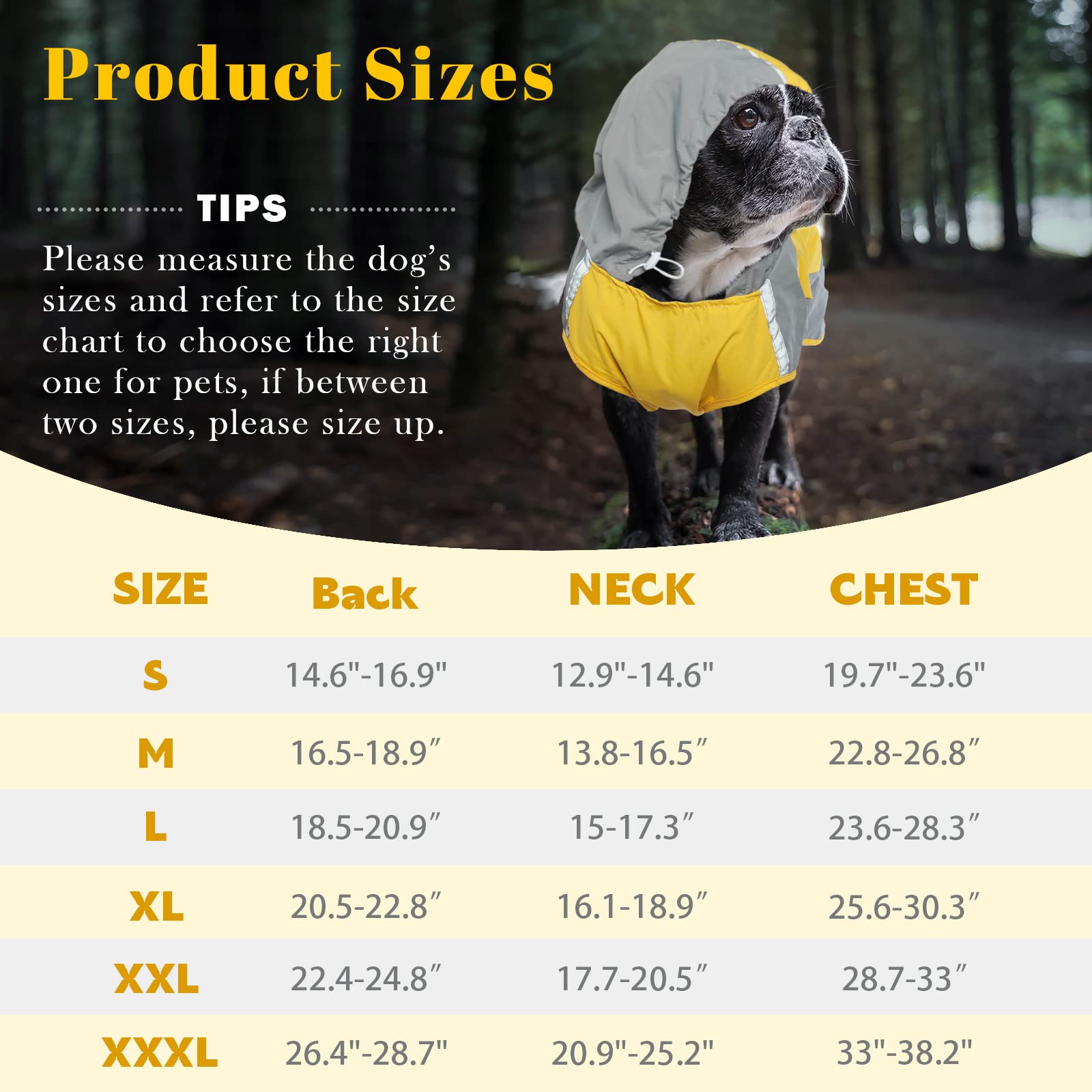 **IECOii Waterproof Dog Raincoat with Reflective Stripes & Adjustable Hood – Lightweight Rain Jacket for Medium & Large Dogs – Perfect for Walking, Hiking, and Outdoor Adventures**