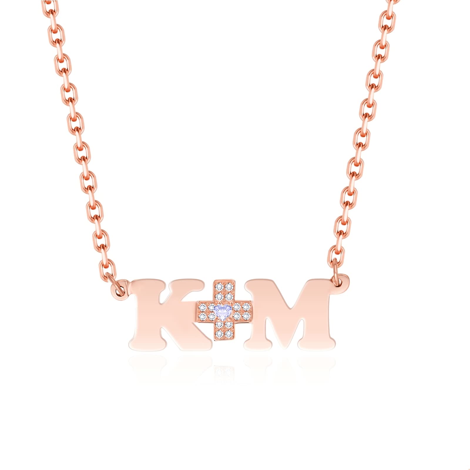 Personalized Name Necklace - 925 Sterling Silver Custom Initial Pendant with Natural Diamond & Birthstone | Crown & Heart Design in Yellow, White, Rose Gold | Dainty Jewelry for Women | Perfect Christmas, Birthday, Anniversary, Valentine's, Graduation, Mother's Day Gift for Her, Wife, Girlfriend, Mom, Sister | Everyday Wear, Date Night, Special Occasions