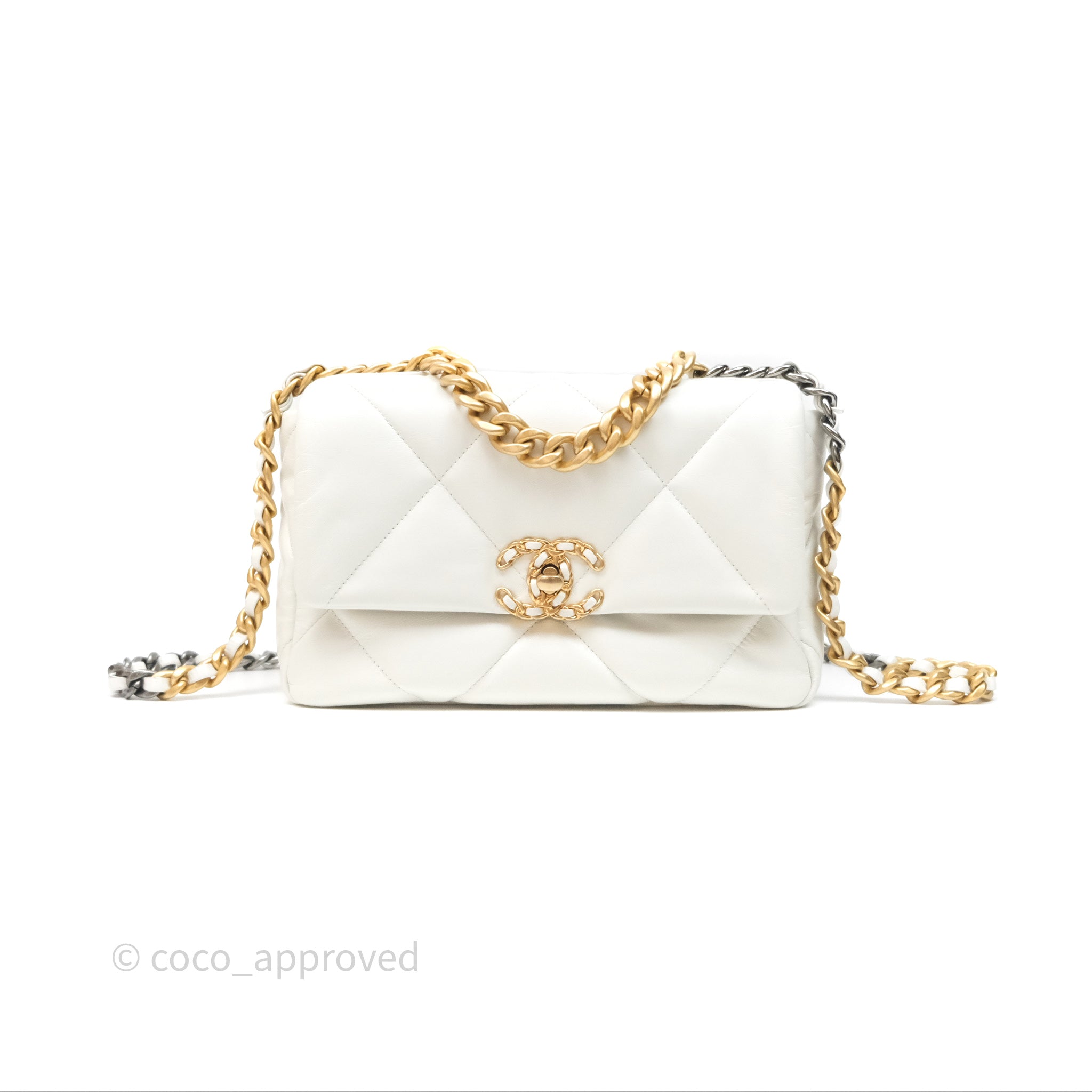 Chanel 19 Small Handbag in White with Mixed Hardware - Luxury Shoulder Bag for Women, Perfect for Evening Events & Daily Use
