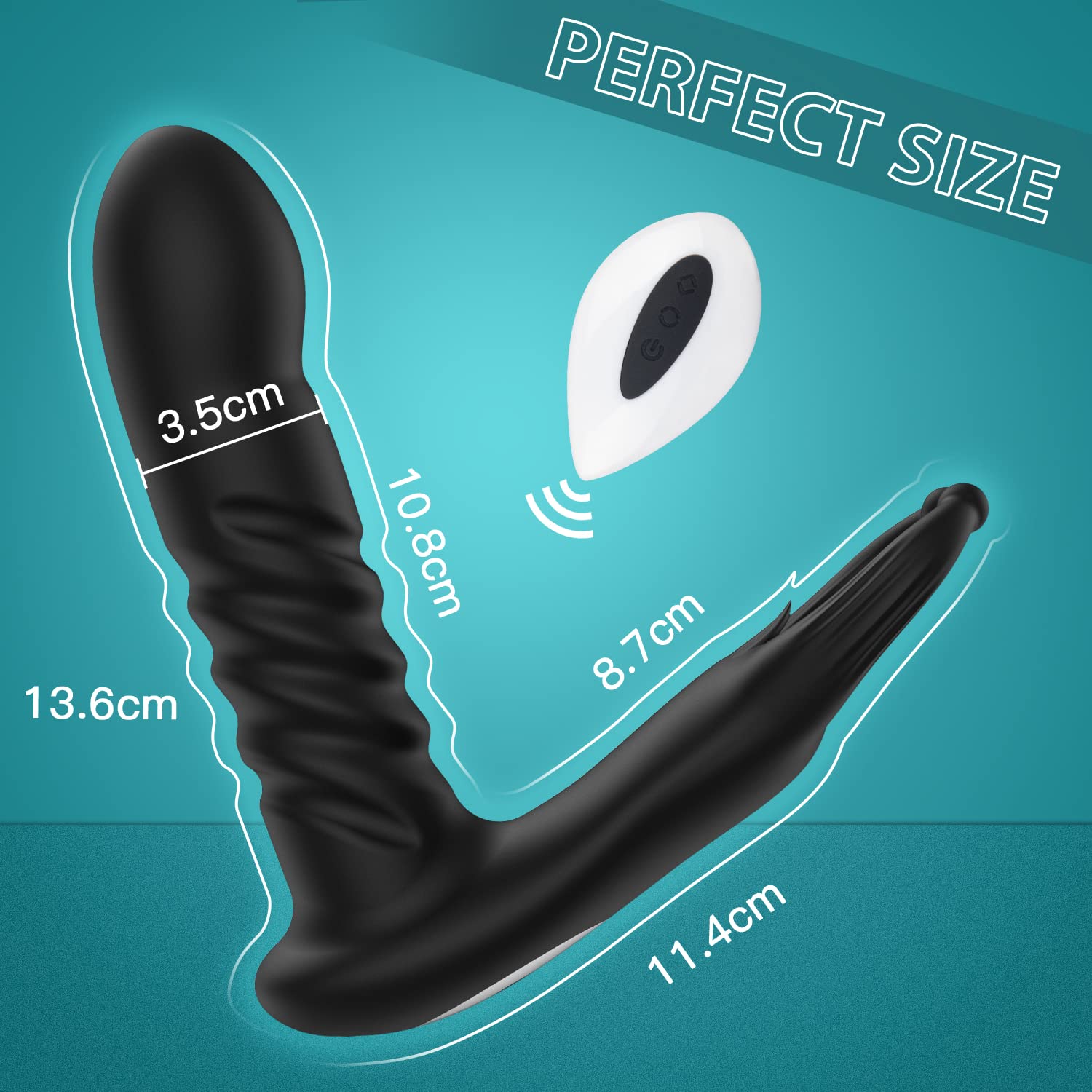 Powerful Thrusting Anal Vibrator - 7 Speed Prostate Massager with Remote Control, Dual Stimulation for Men & Women | Perfect for Couples Play & Solo Pleasure