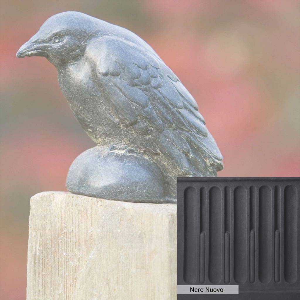 Campania International Small Raven Statue - Gothic Home Decor, Halloween & Outdoor Garden Sculpture for Unique Décor