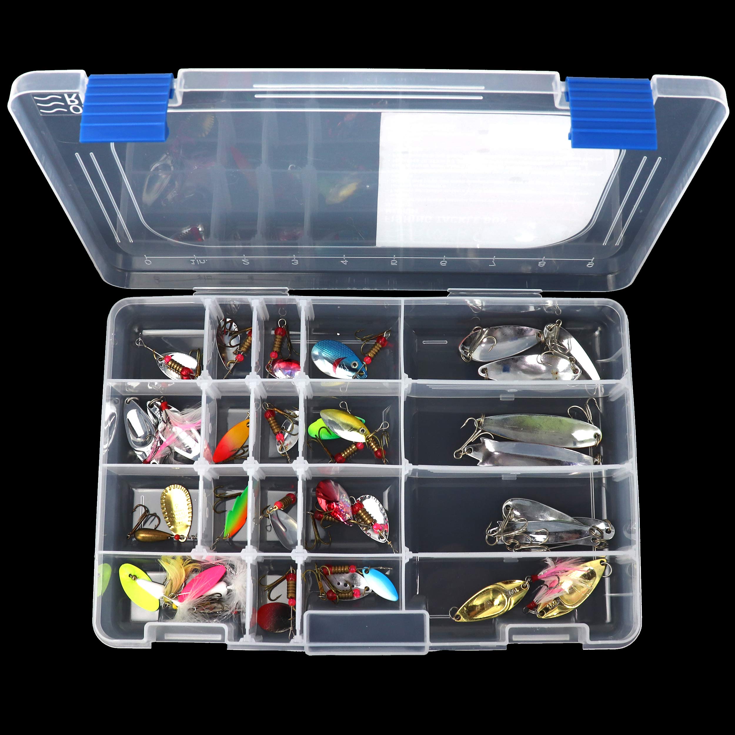 OSAGE RIVER Medium Clear Plastic Fishing Tackle Box Organizer - 10.9
