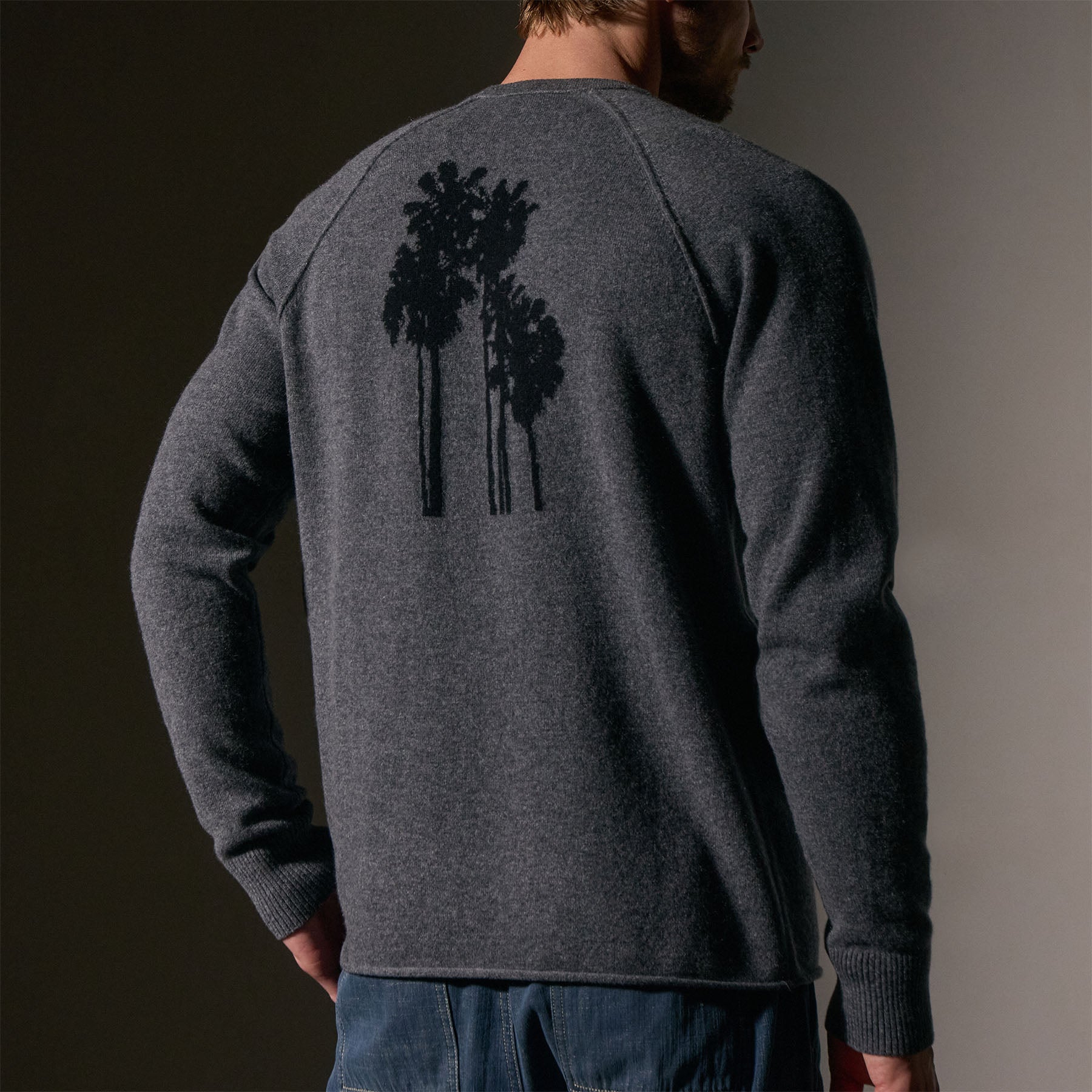 Soft & Cozy Palm Tree Cashmere Raglan Flannel Shirt - Black | Stylish & Comfortable for Casual Wear, Outdoor Activities & Layering