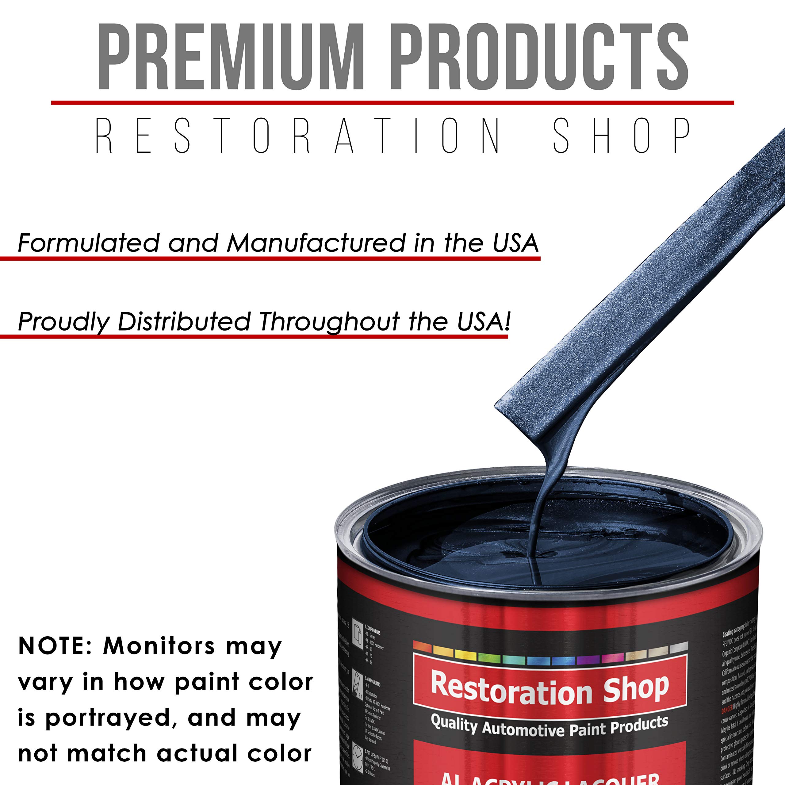 Restoration Shop - Dark Midnight Blue Pearl Acrylic Lacquer Auto Paint (1 Quart) - Professional Gloss Finish for Cars, Trucks, Motorcycles, Guitars & Furniture - Perfect for DIY Auto Restoration, Custom Paint Jobs & Vehicle Touch-Ups