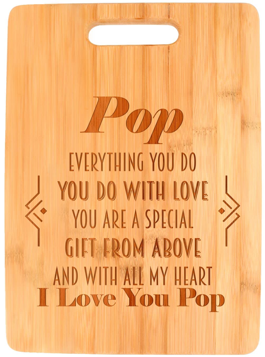 Personalized Bamboo Cutting Board for Grandpa - Engraved 'You Are a Gift From Above' Poem - Large Rectangle Kitchen Gift for Father's Day, Christmas & Housewarming