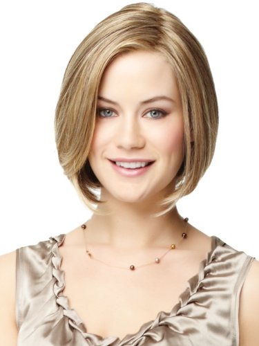Gabor Wigs Chin Length Synthetic Lace Front Wig - Dark Chocolate Brown (Color GL 4-8) | Monofilament Part | Hand Knotted | Includes MaxWigs Hairloss Booklet | Perfect for Daily Wear, Cosplay & Hair Loss Solutions